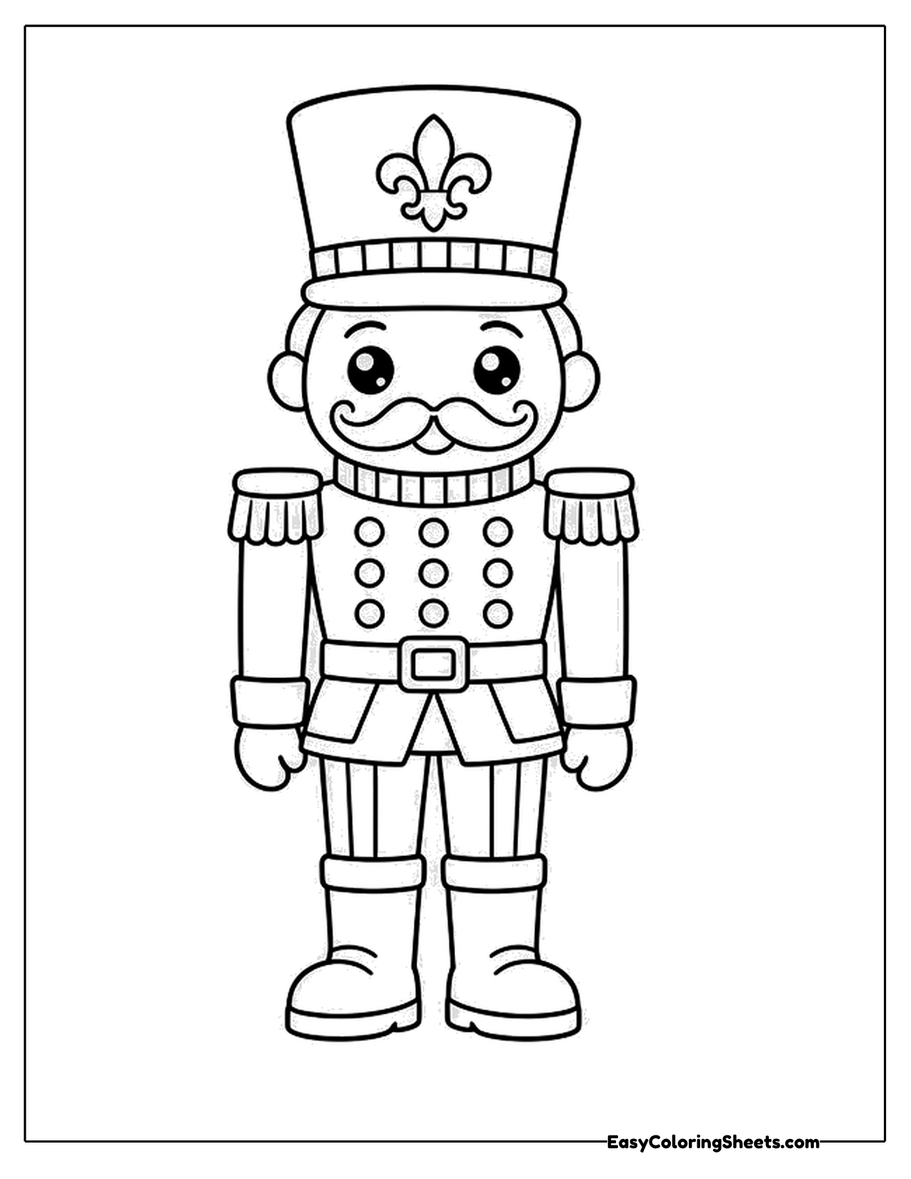 Small cute nutcracker drawing with simple uniform