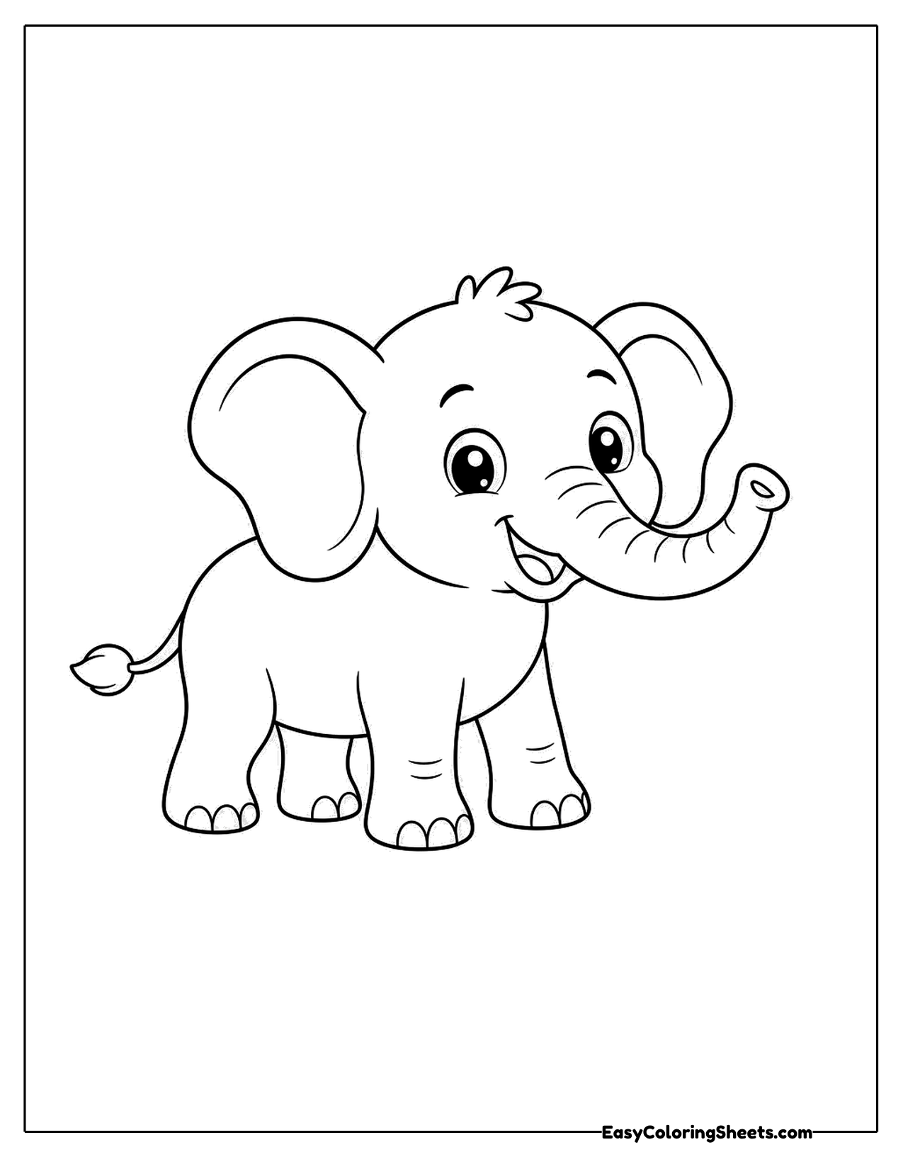 Cute elephant standing sideways