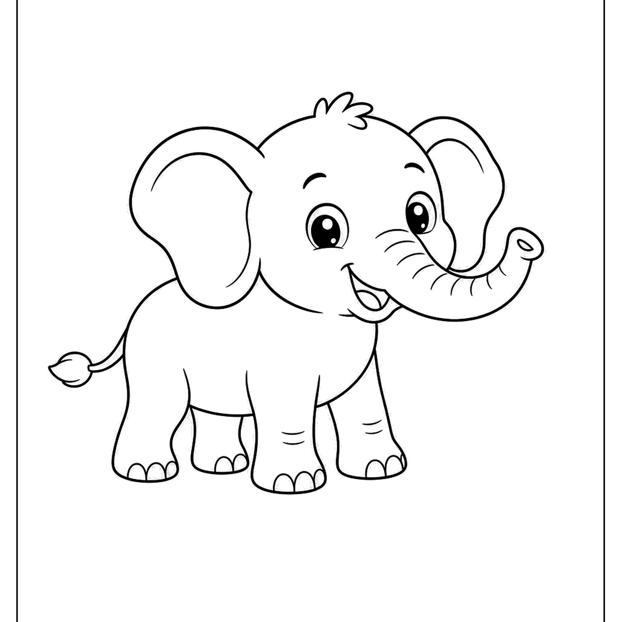 Cute elephant standing sideways