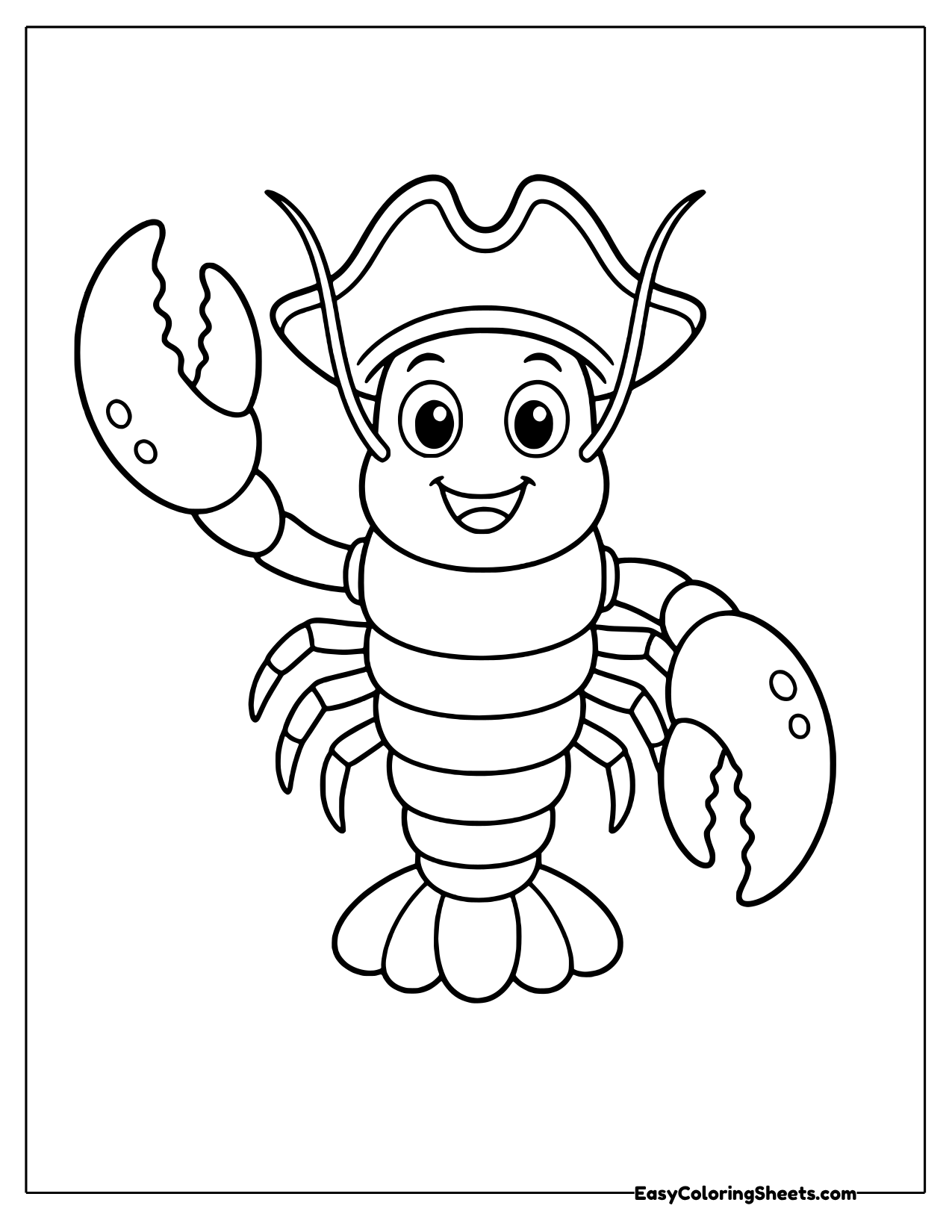 Pirate lobster in a captain's hat