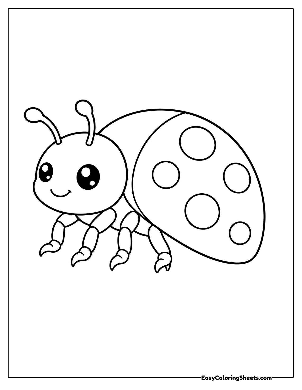 Ladybug in side profile with a domed shell