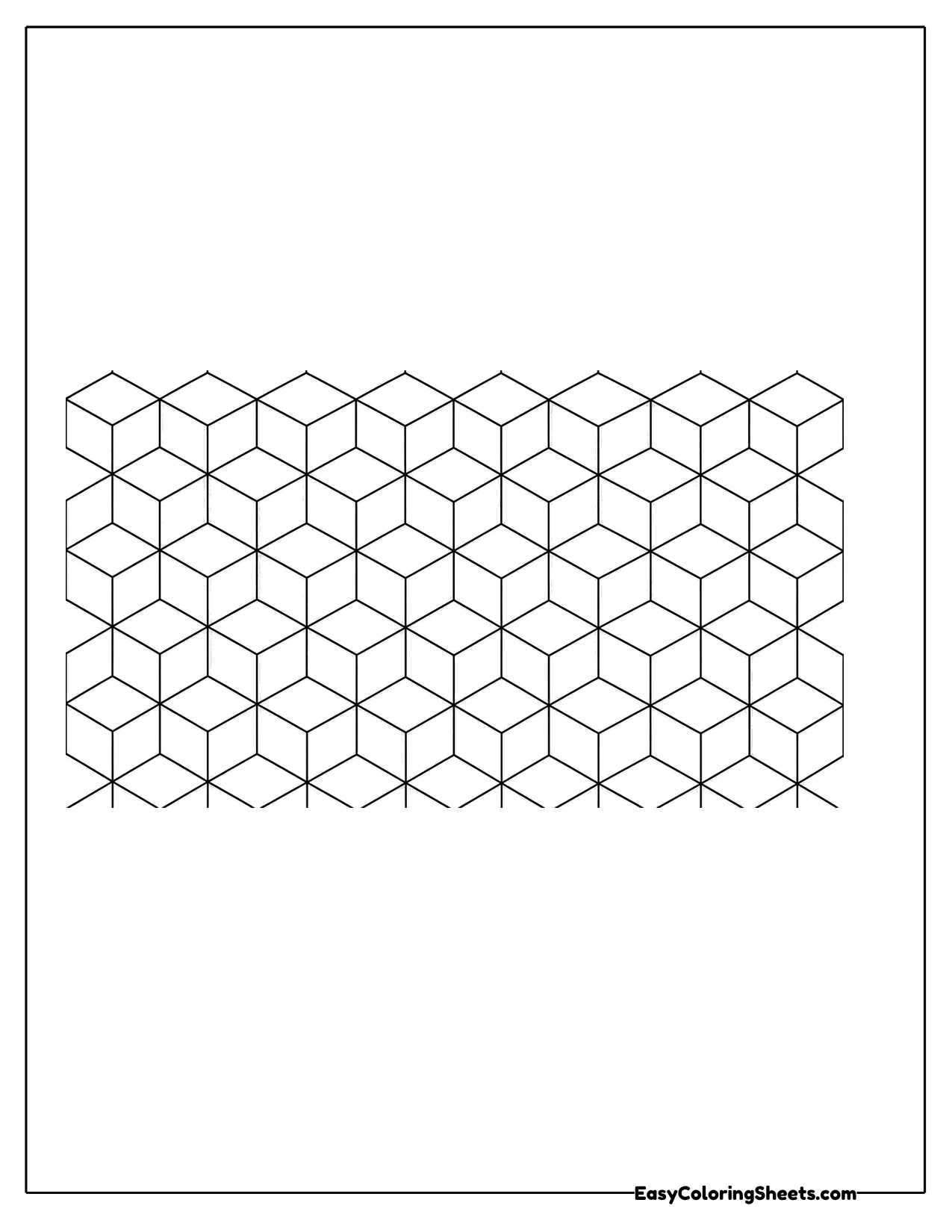 Repeating pattern of three dimensional cubes