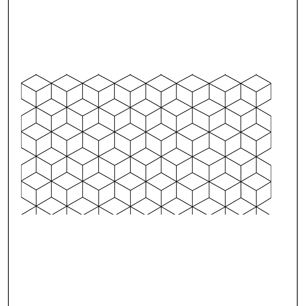 Repeating pattern of three dimensional cubes