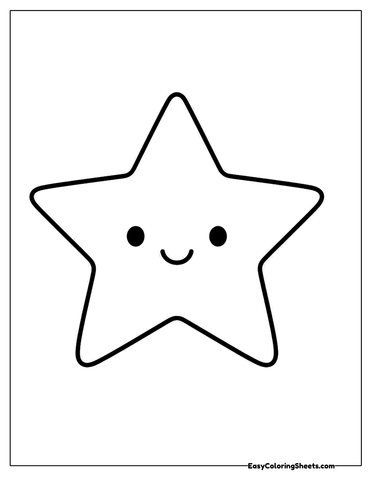 Star outline with a simple smile