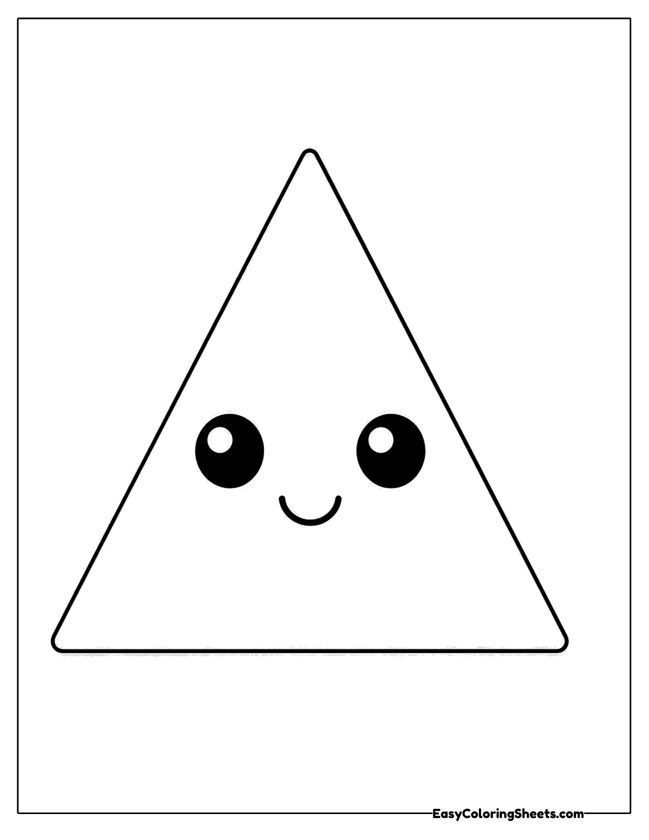 Smiling triangle with dot eyes