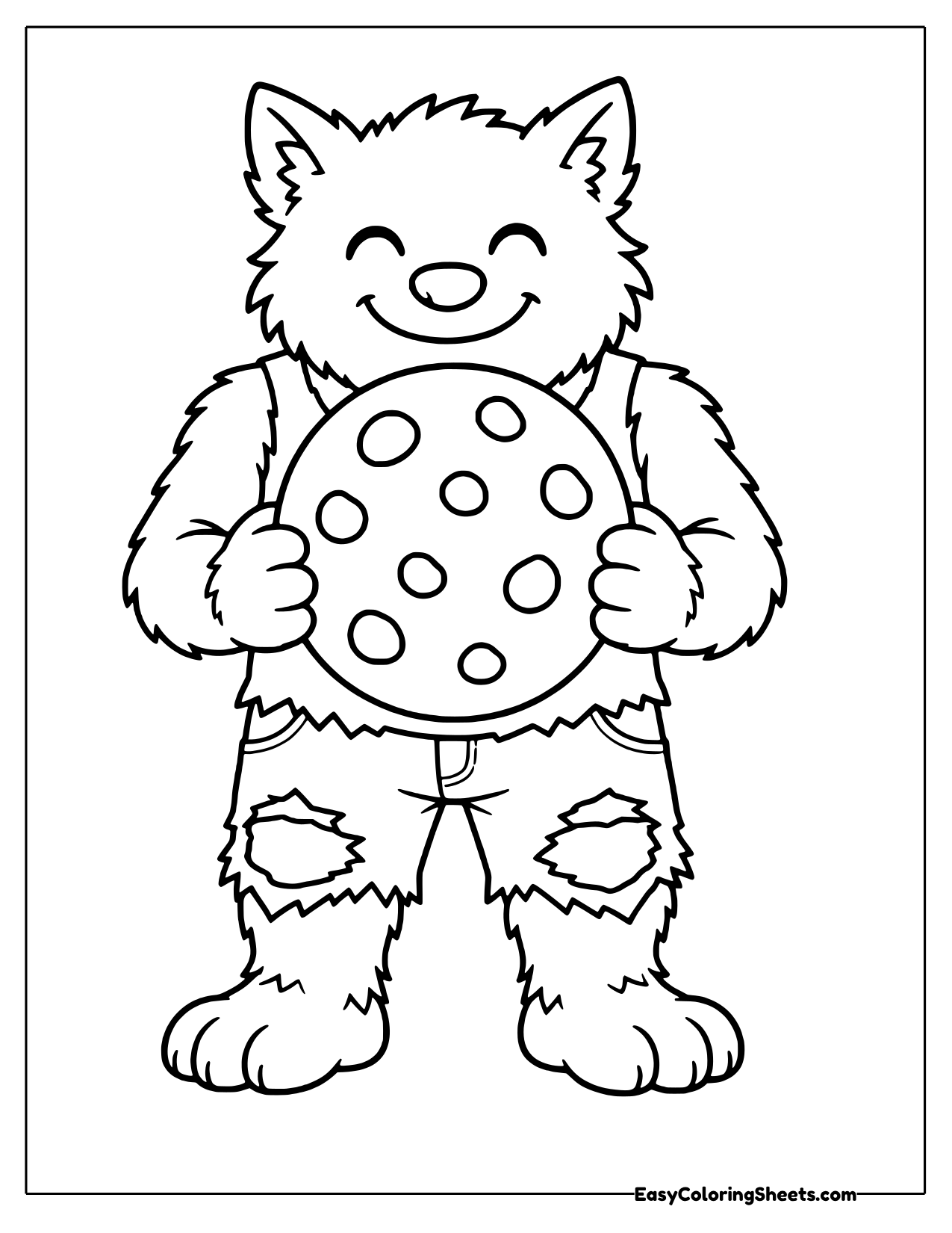 Werewolf holding a giant cookie
