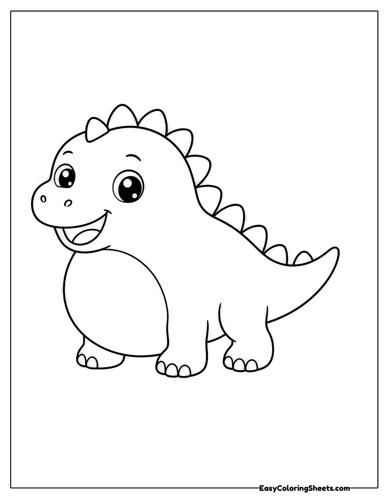 Cute round cartoon dinosaur