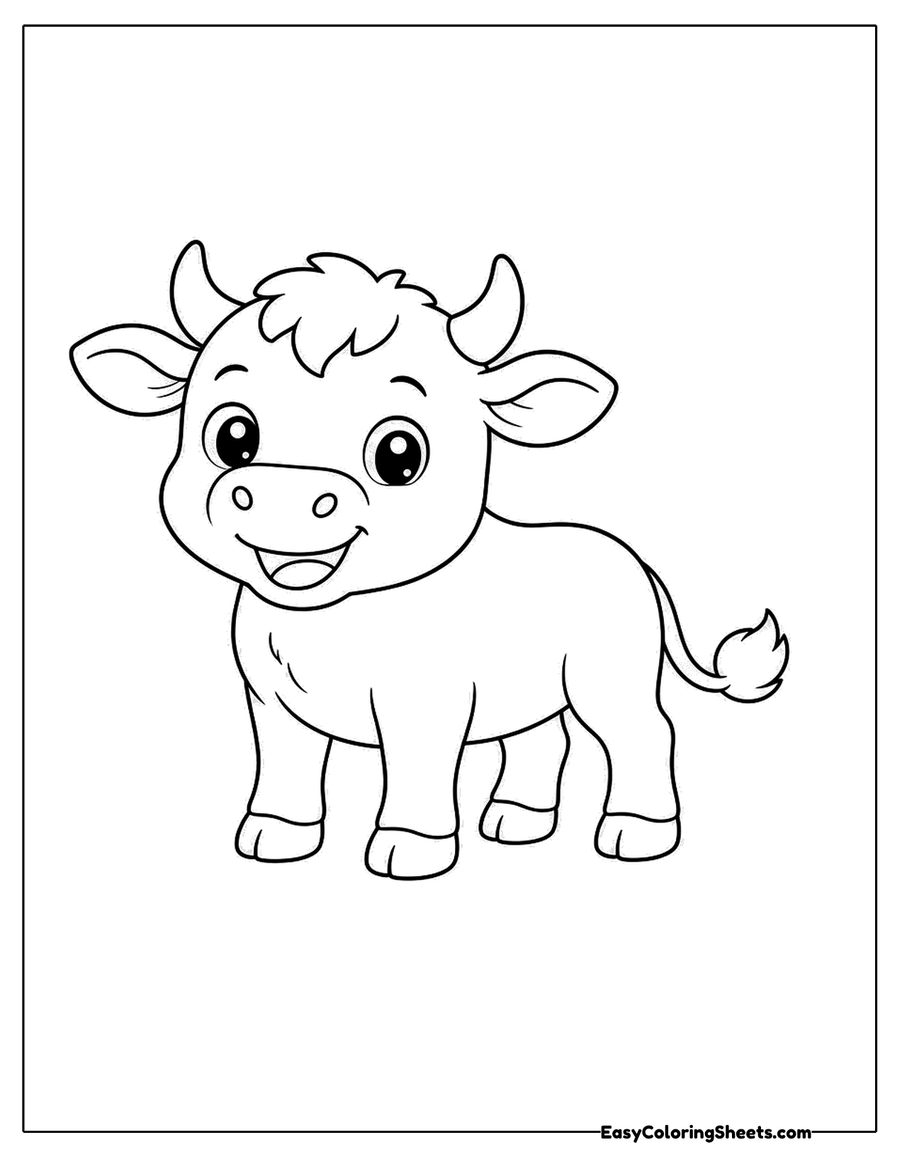 Cute smiling bull calf