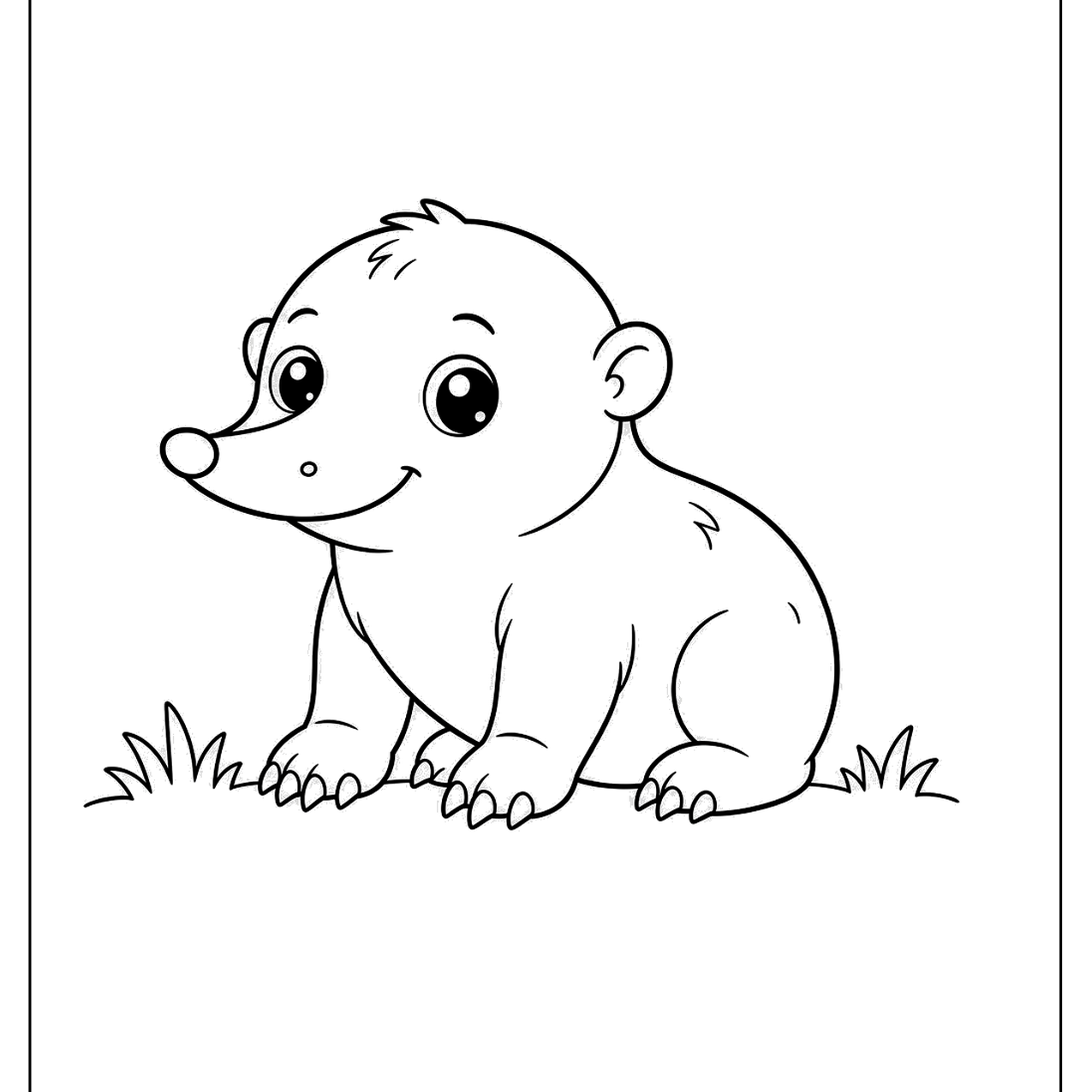 Baby mole sitting on a patch of grass