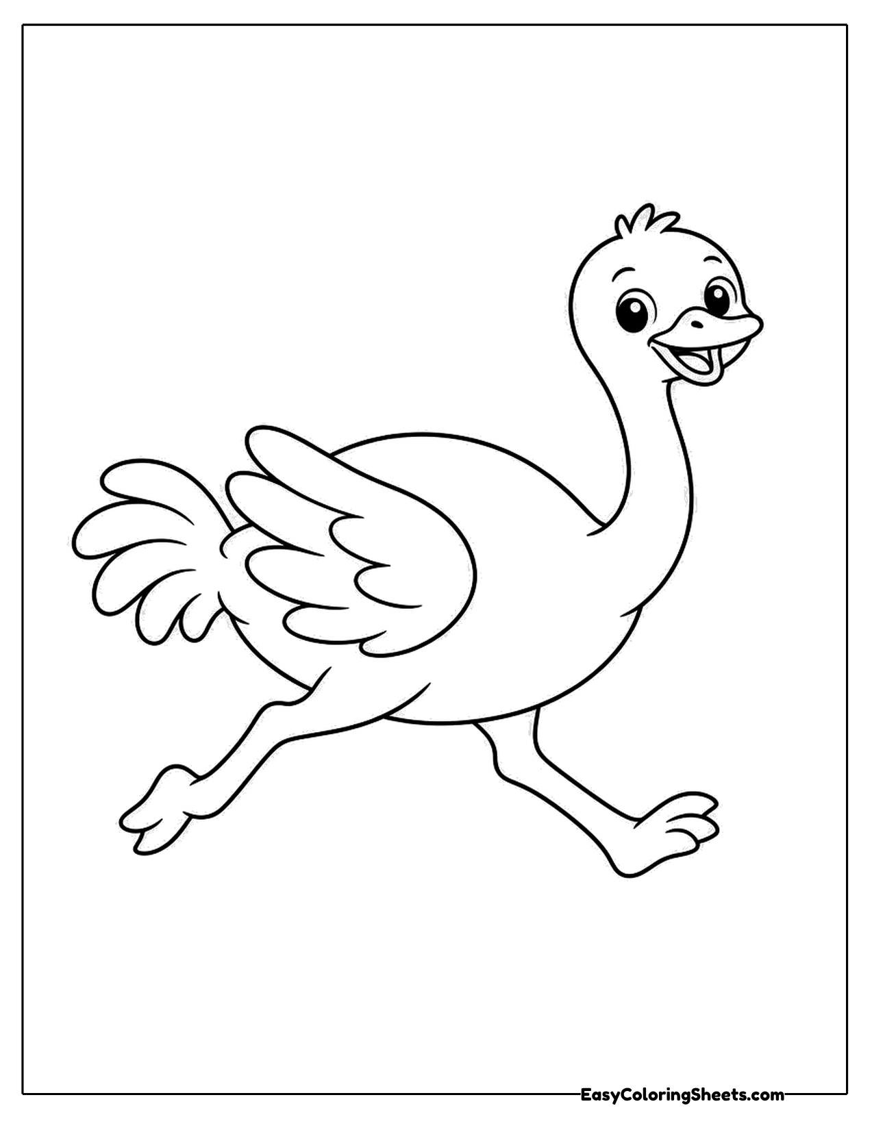 Ostrich running at full speed