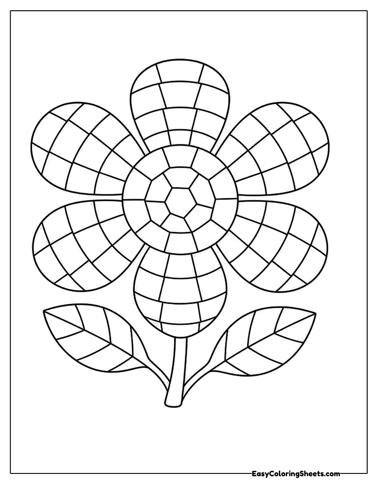 Mosaic flower with leaves