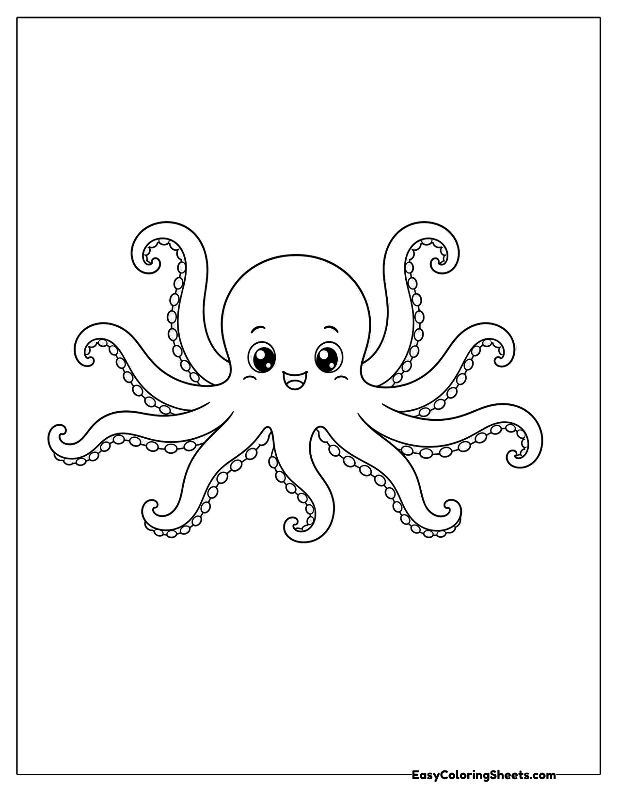 Octopus stretching its tentacles wide