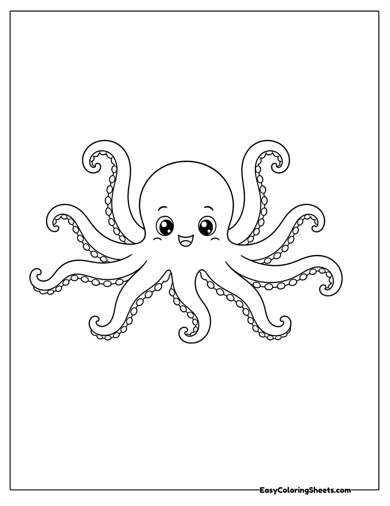 Octopus stretching its tentacles wide