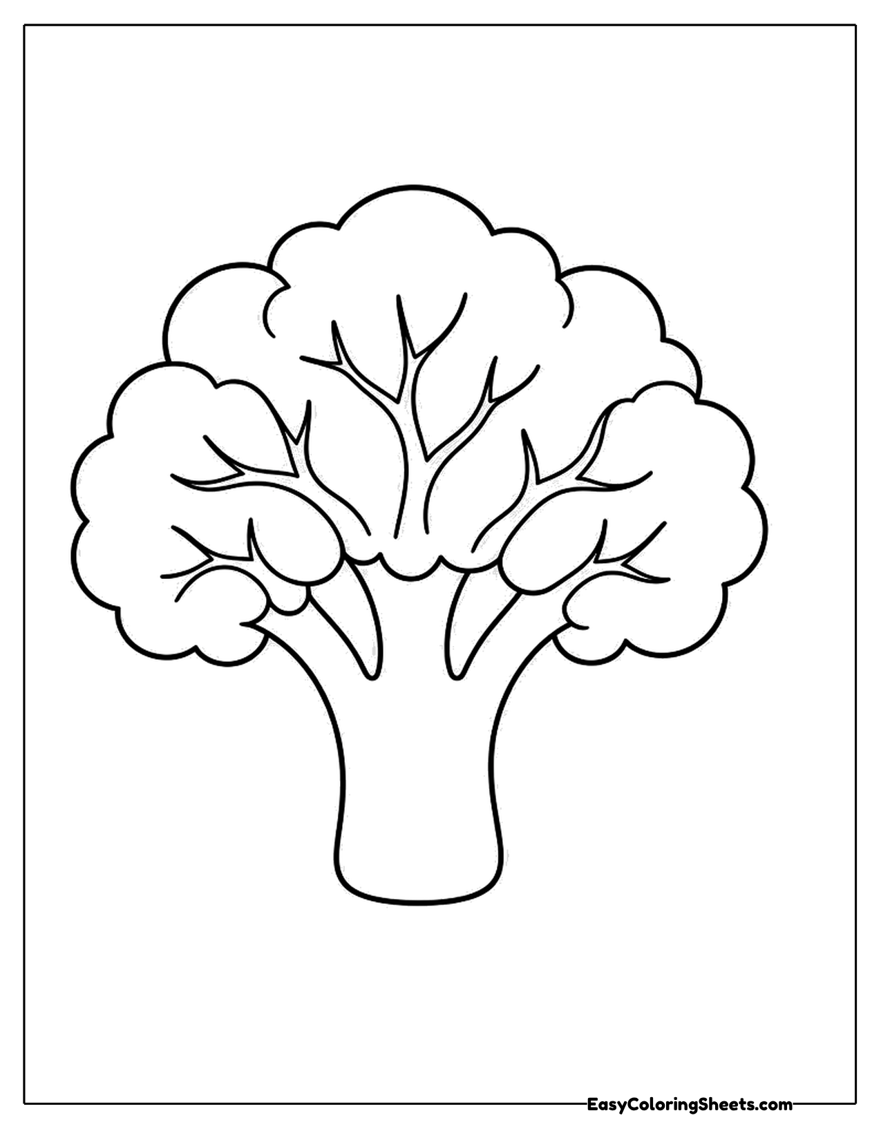 Single broccoli floret with a thick stem