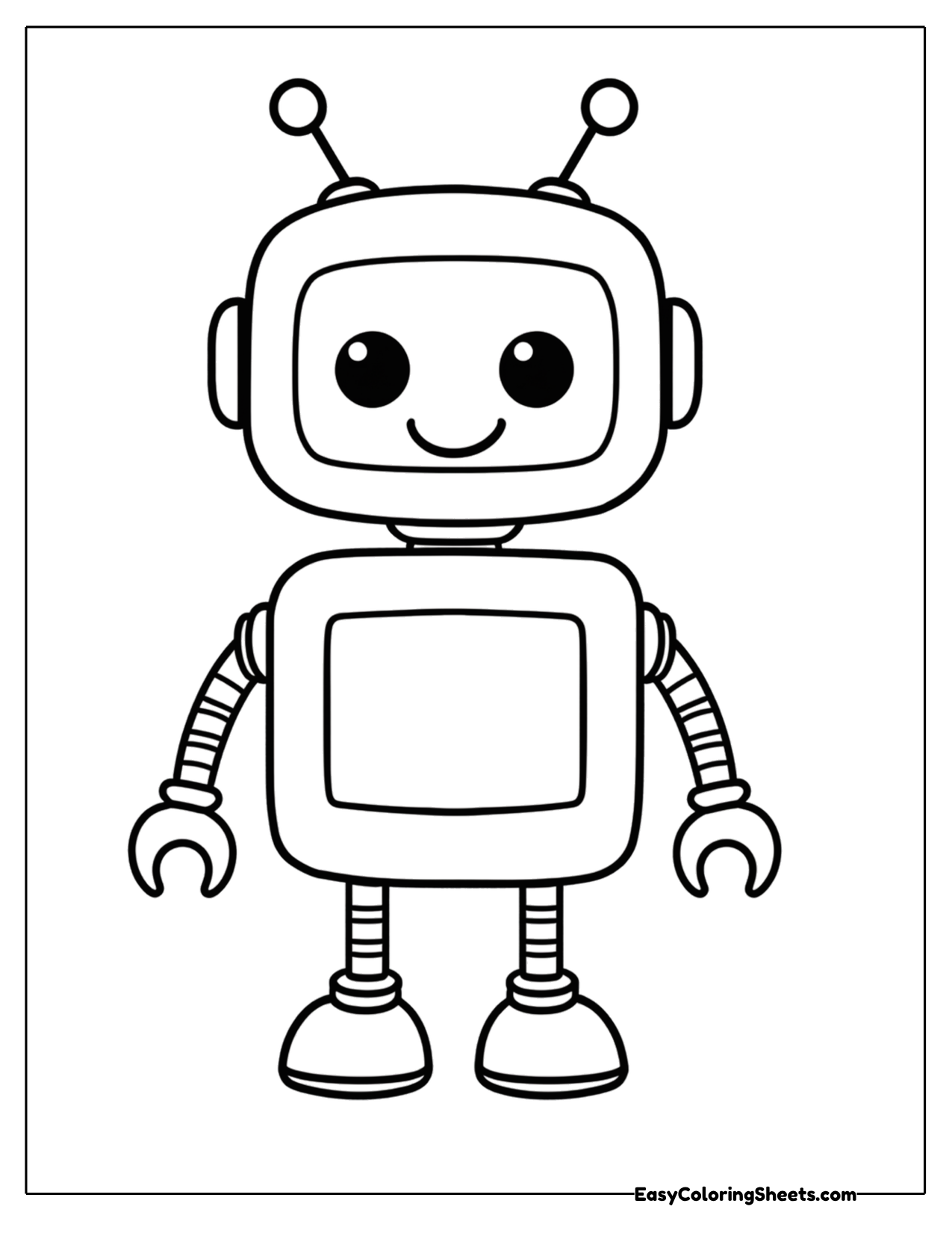 Cute robot with antennas and a screen