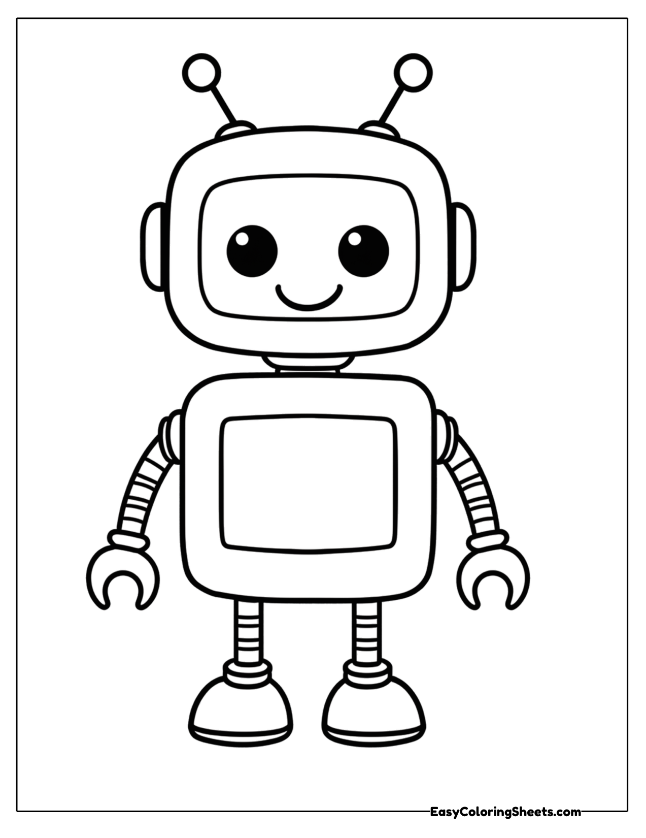 Cute robot with antennas and a screen