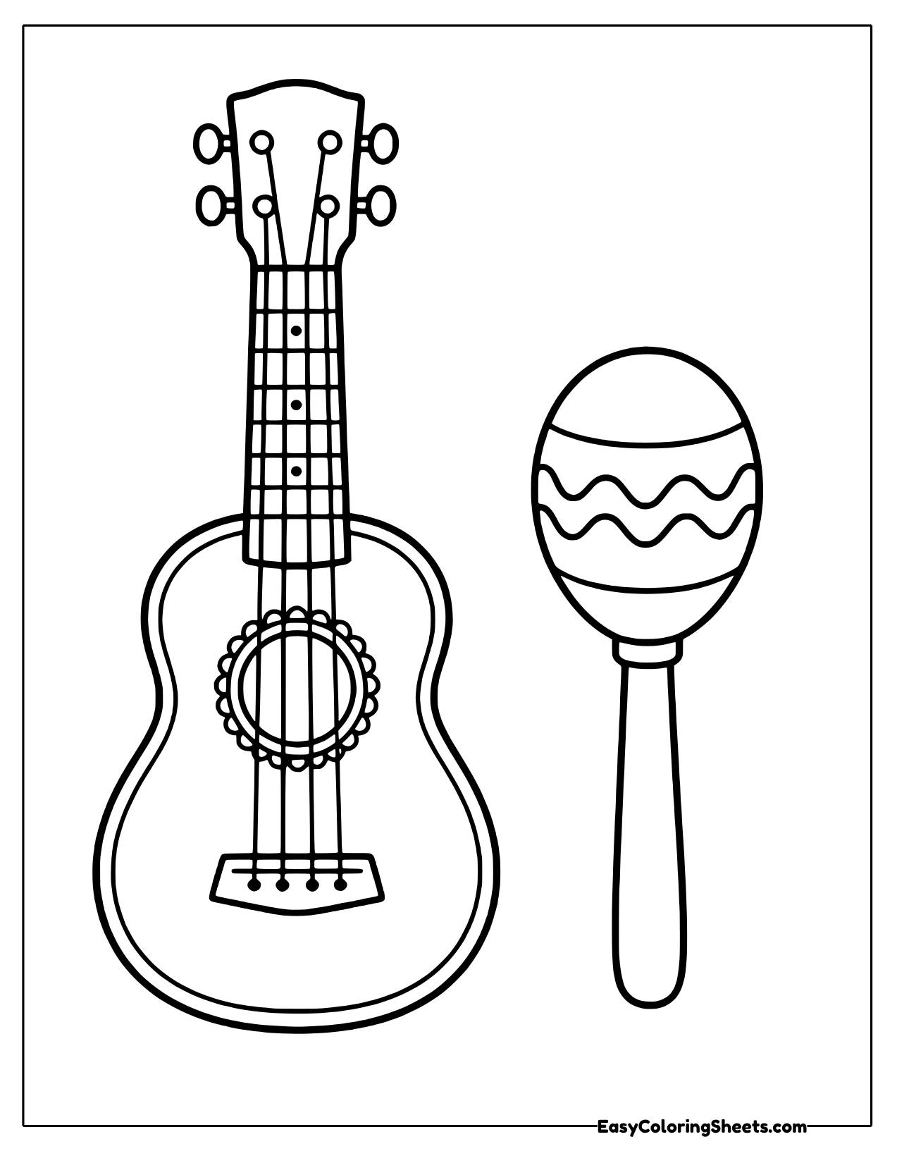 Ukulele and a maraca