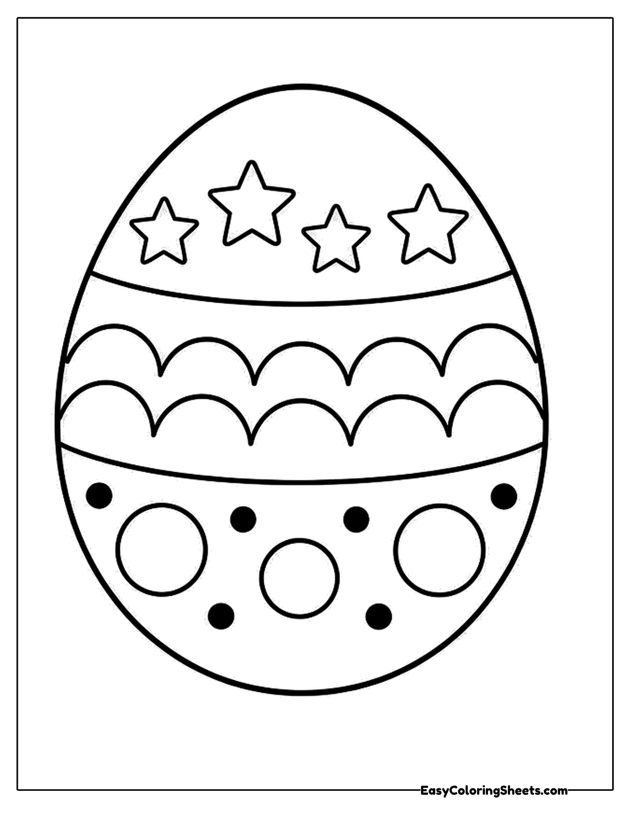 Cute Easter egg with stars and dots