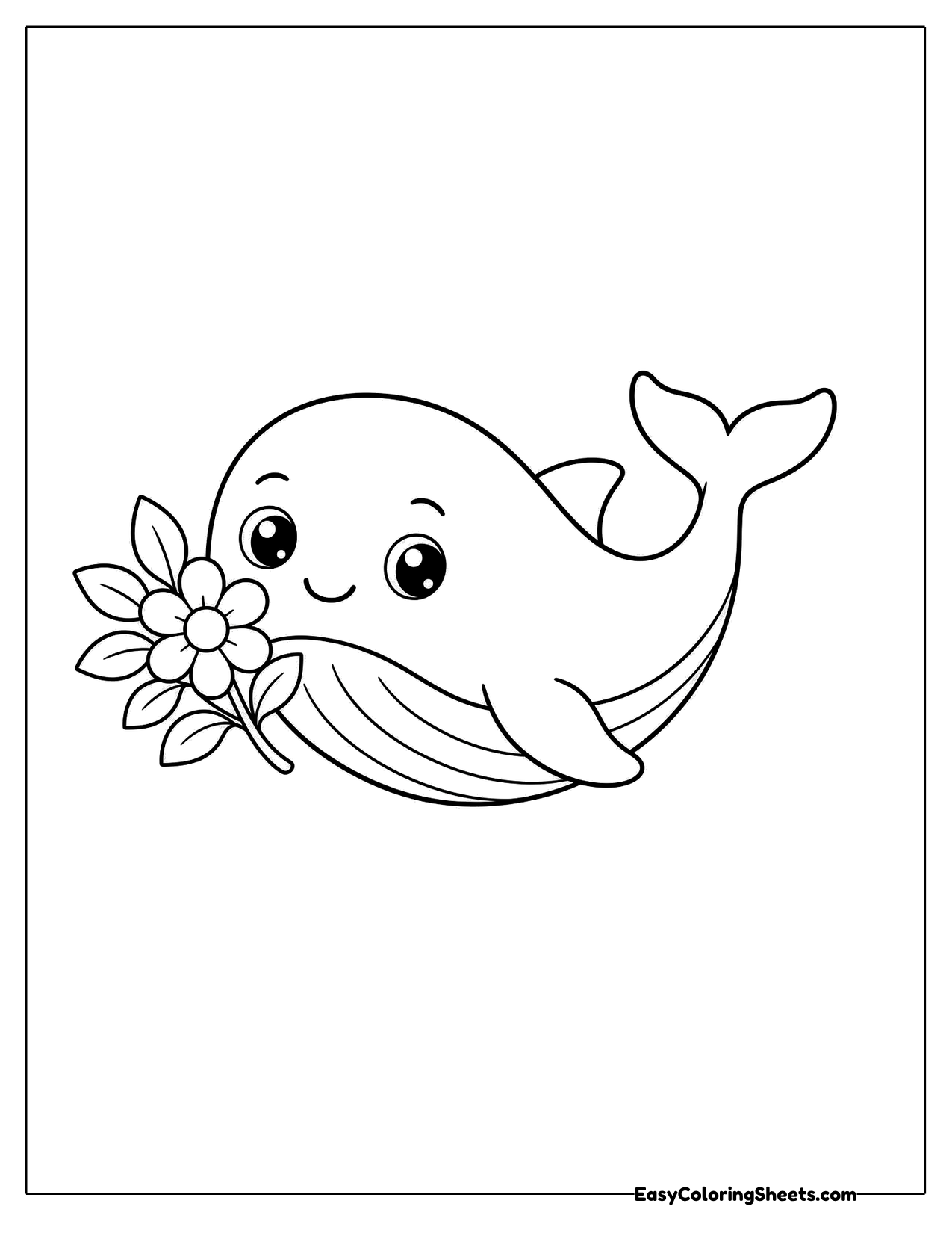 Whale with a flower