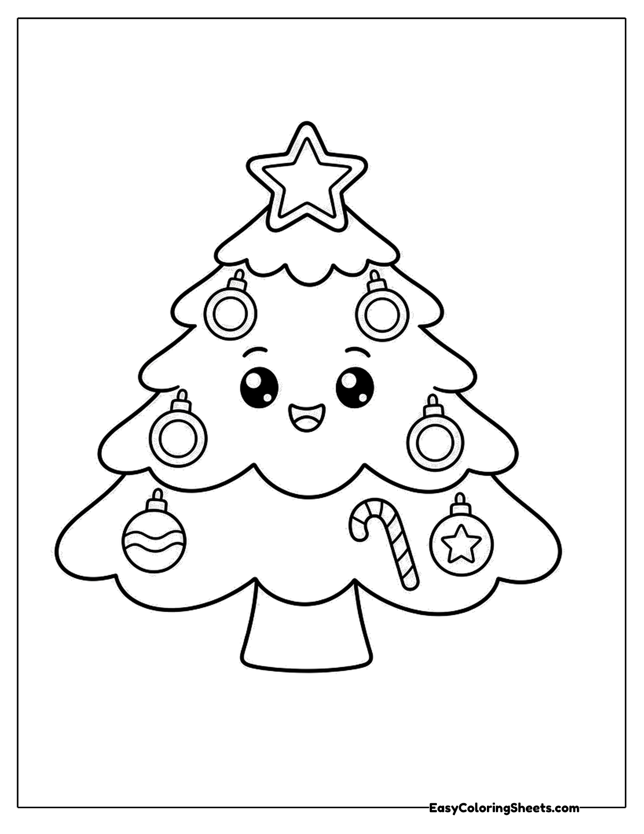 Cute smiling Christmas tree character