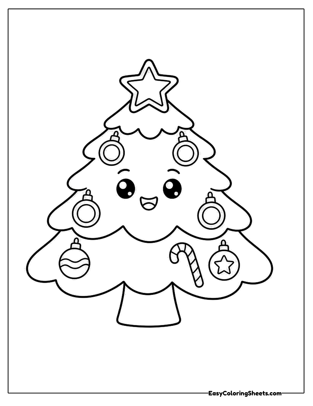 Cute smiling Christmas tree character