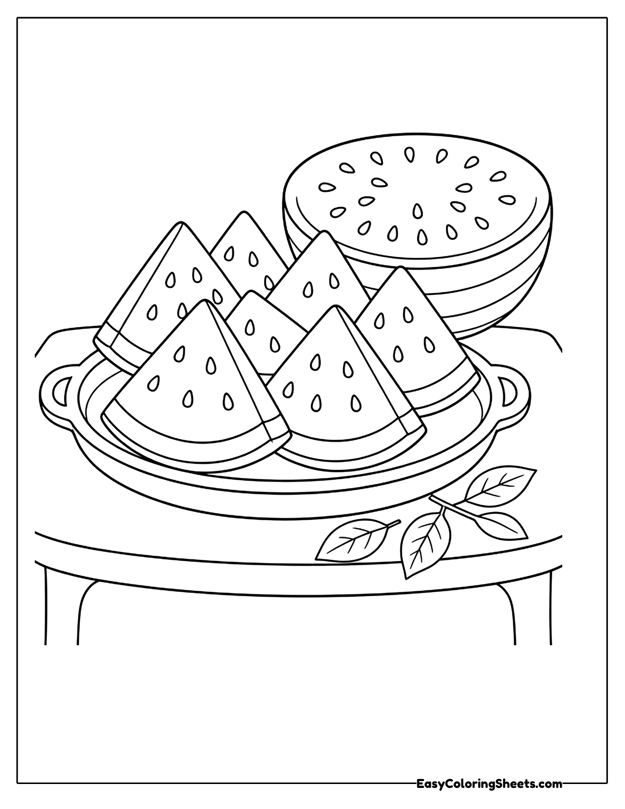 Tray of watermelon slices