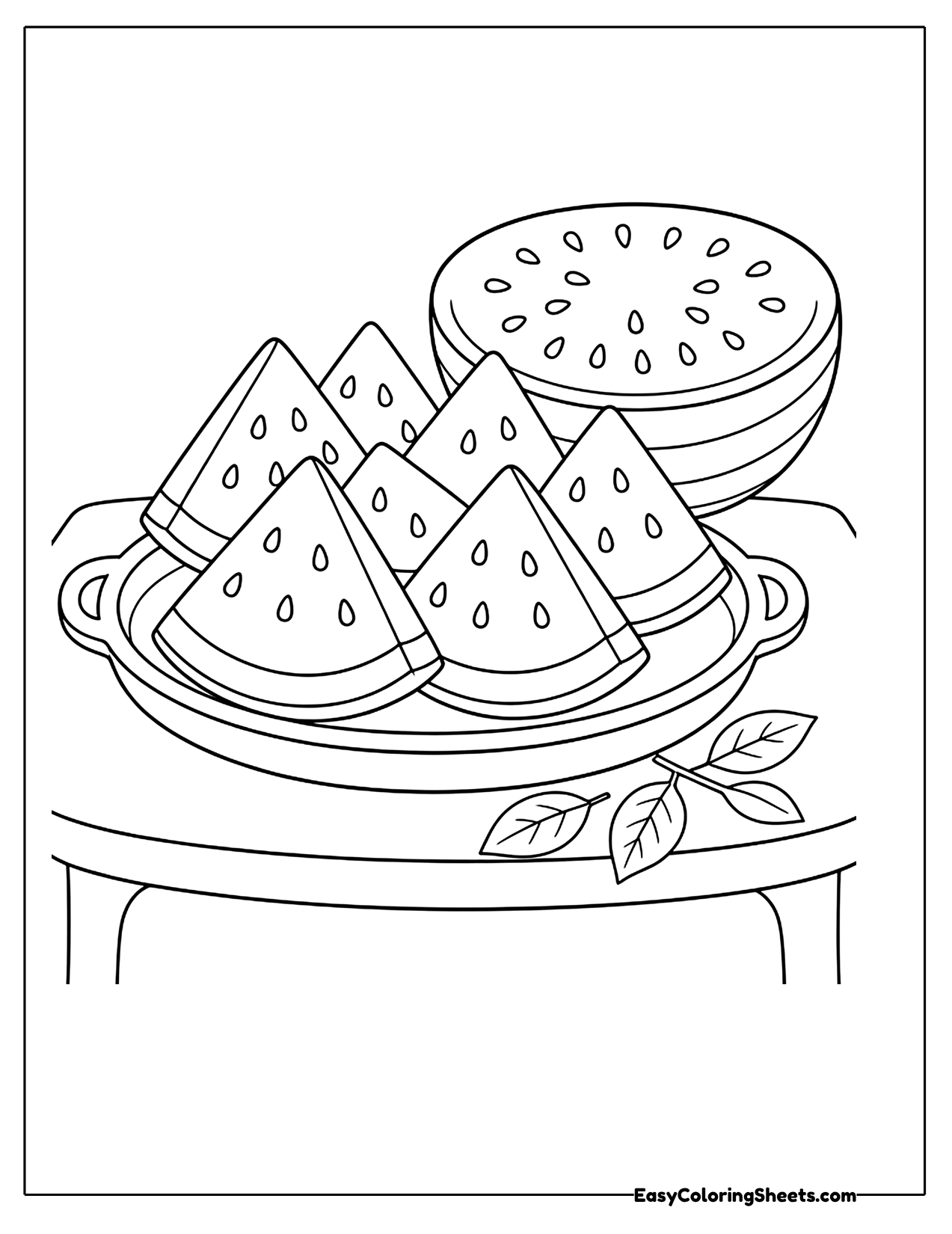 Tray of watermelon slices