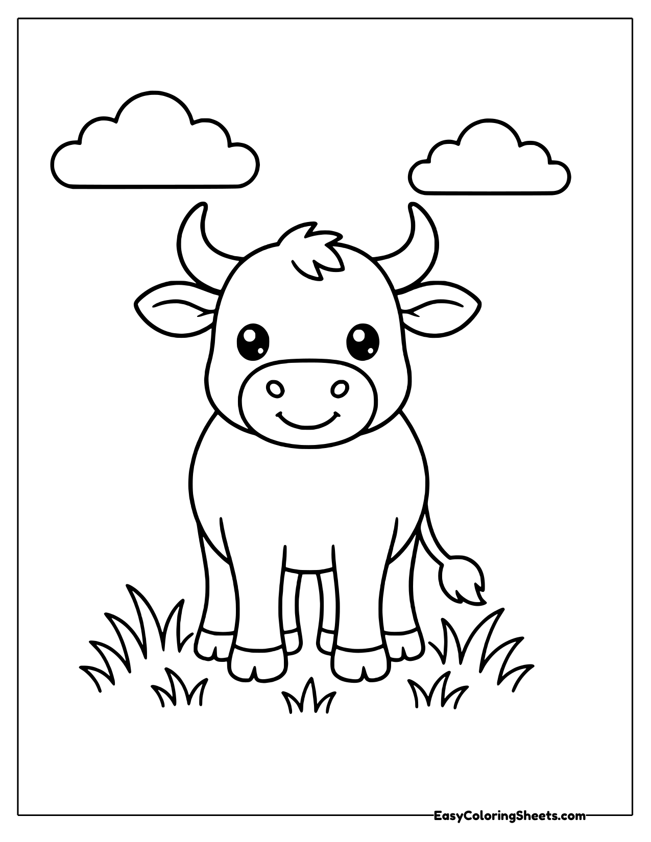 Bull standing upright with big horns