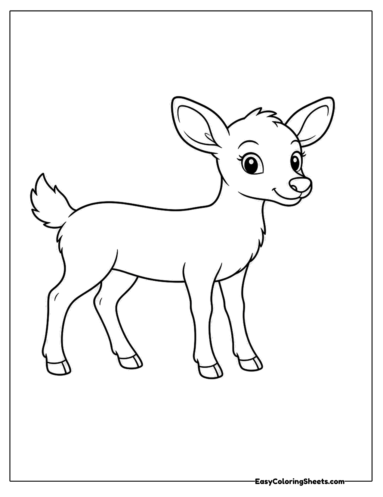 Cute deer standing sideways