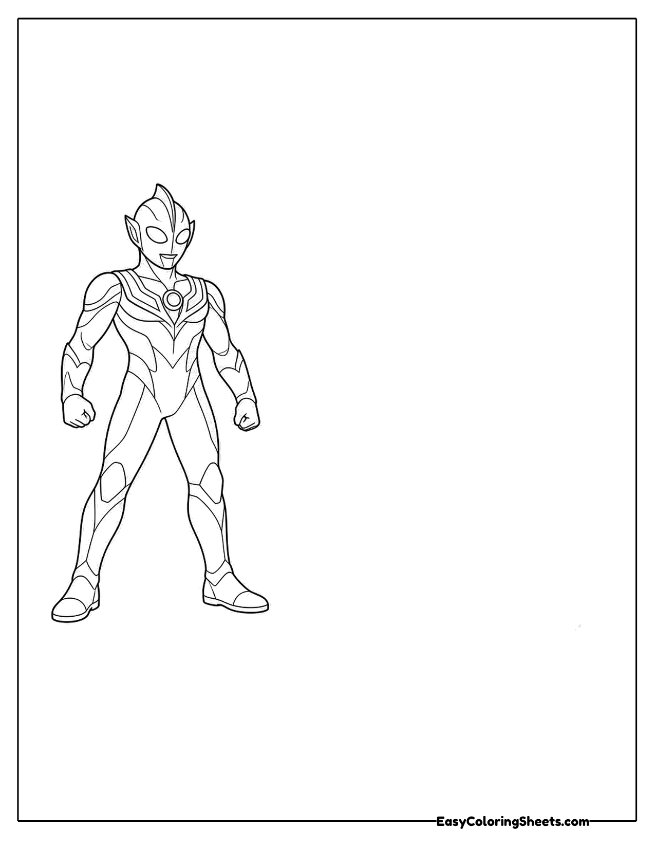 Tall armored hero standing straight