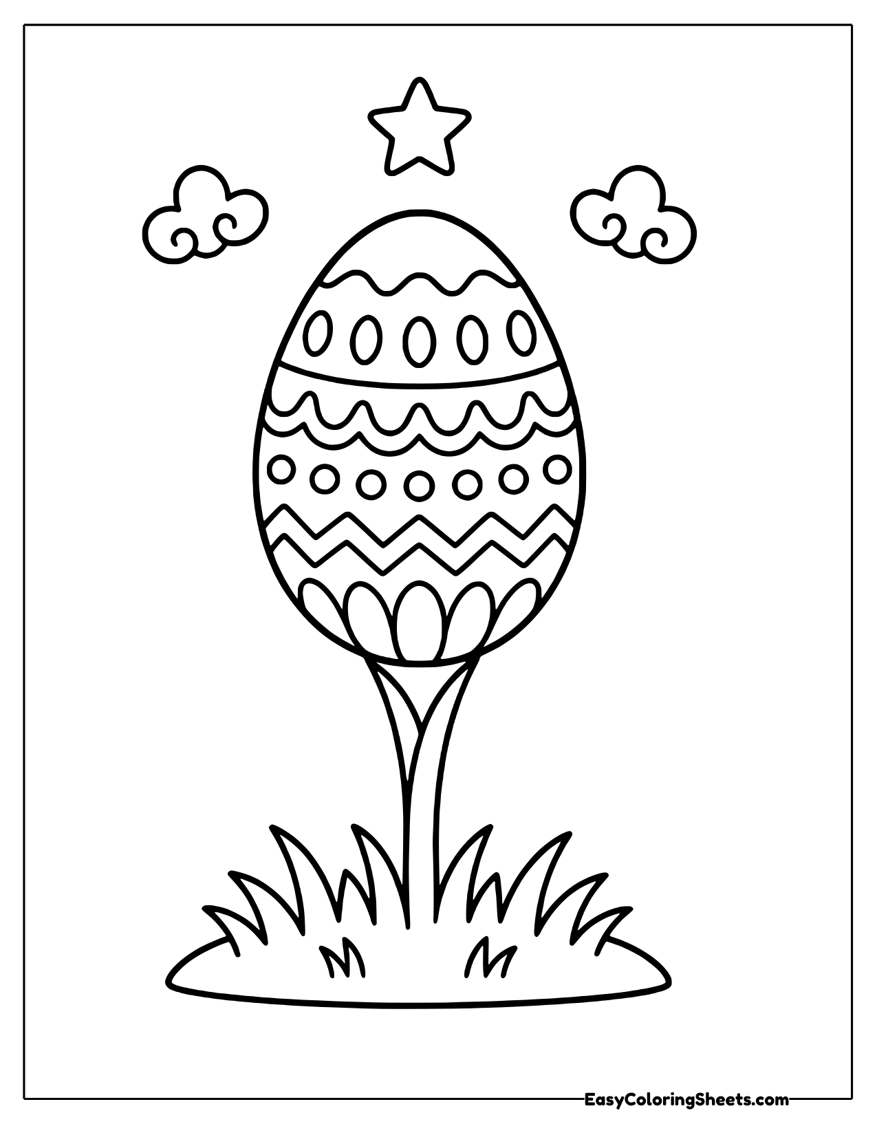 Easter egg growing on a grass stalk