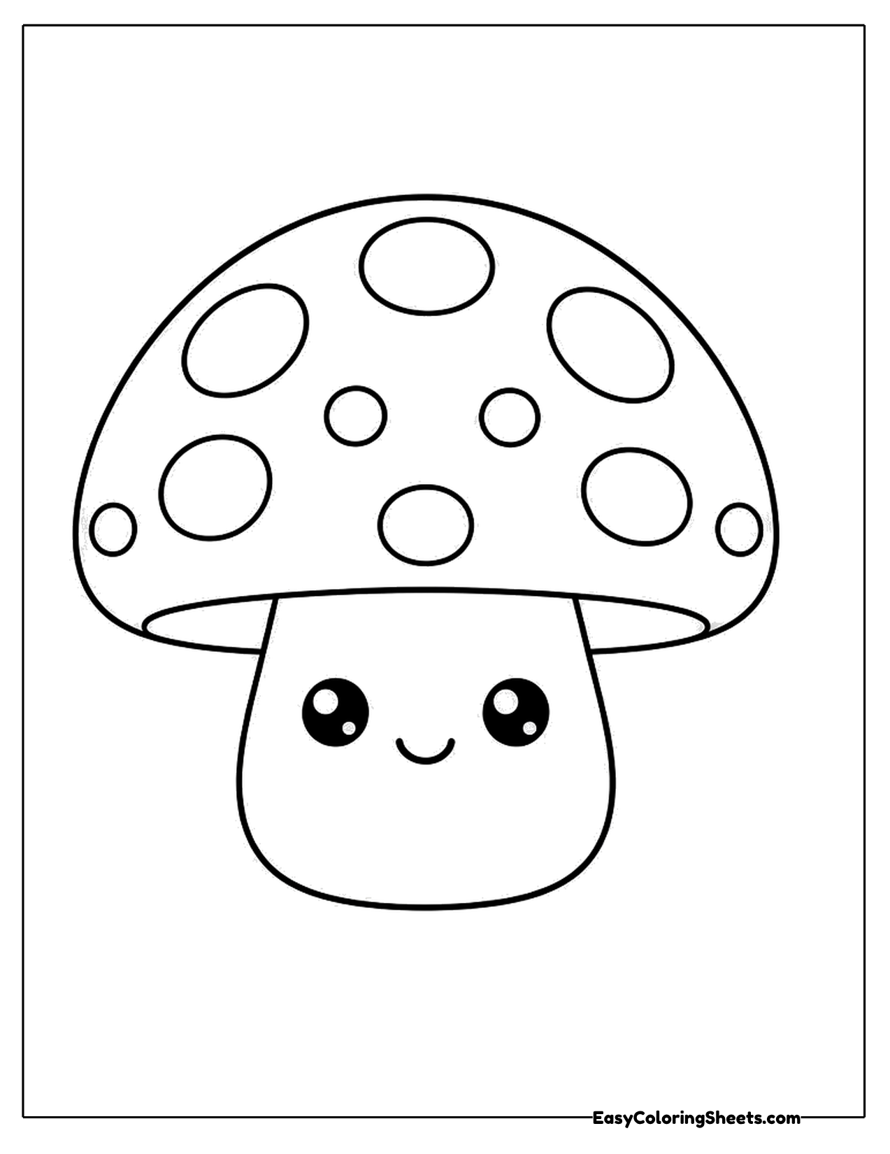 Cute smiling mushroom with spots
