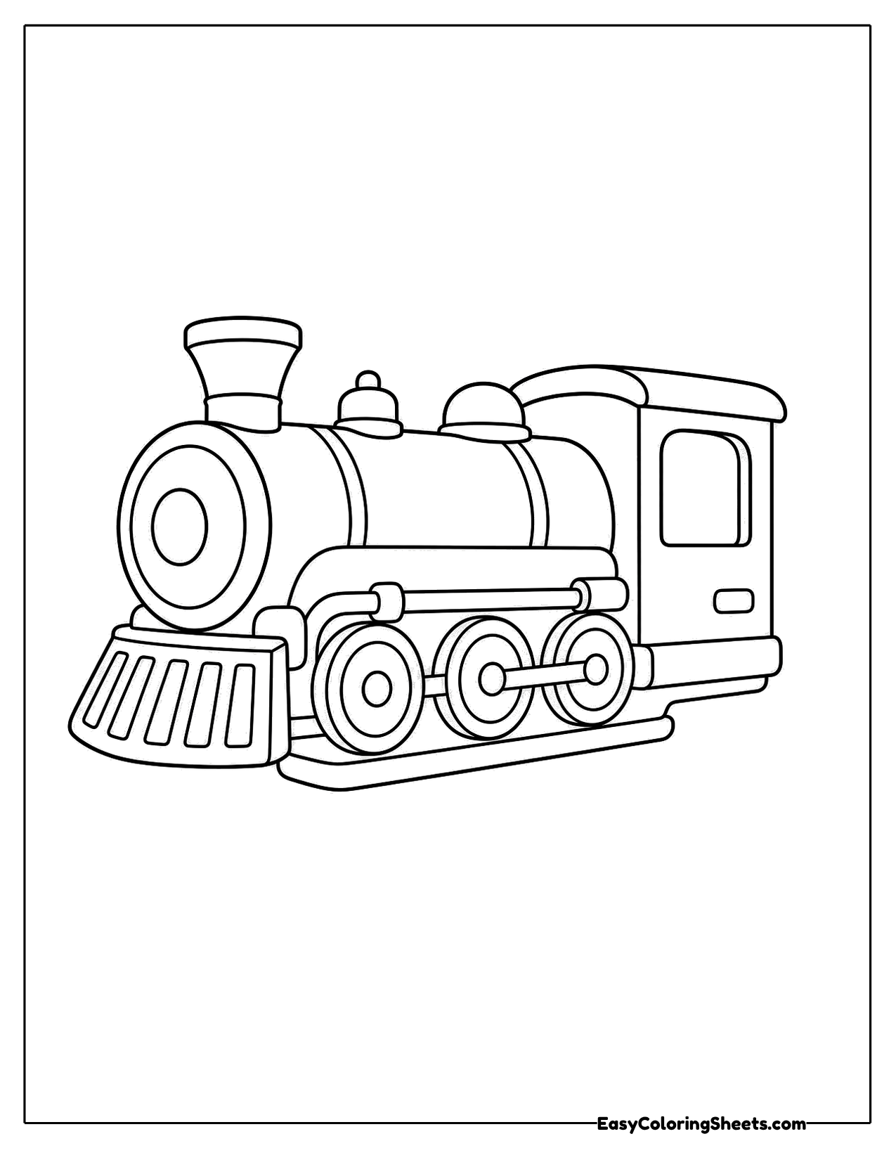 Steam engine in three quarter view