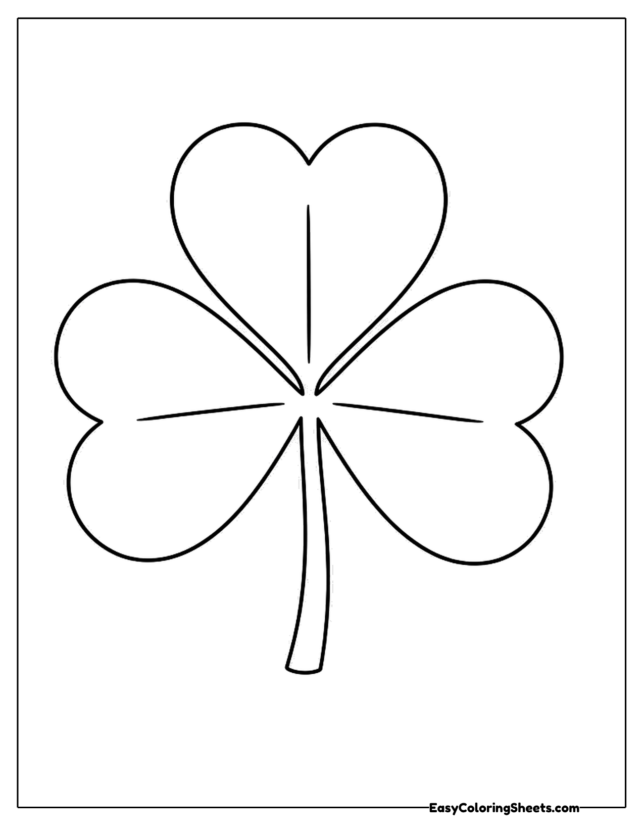Simple three-leaf shamrock with a curved stem