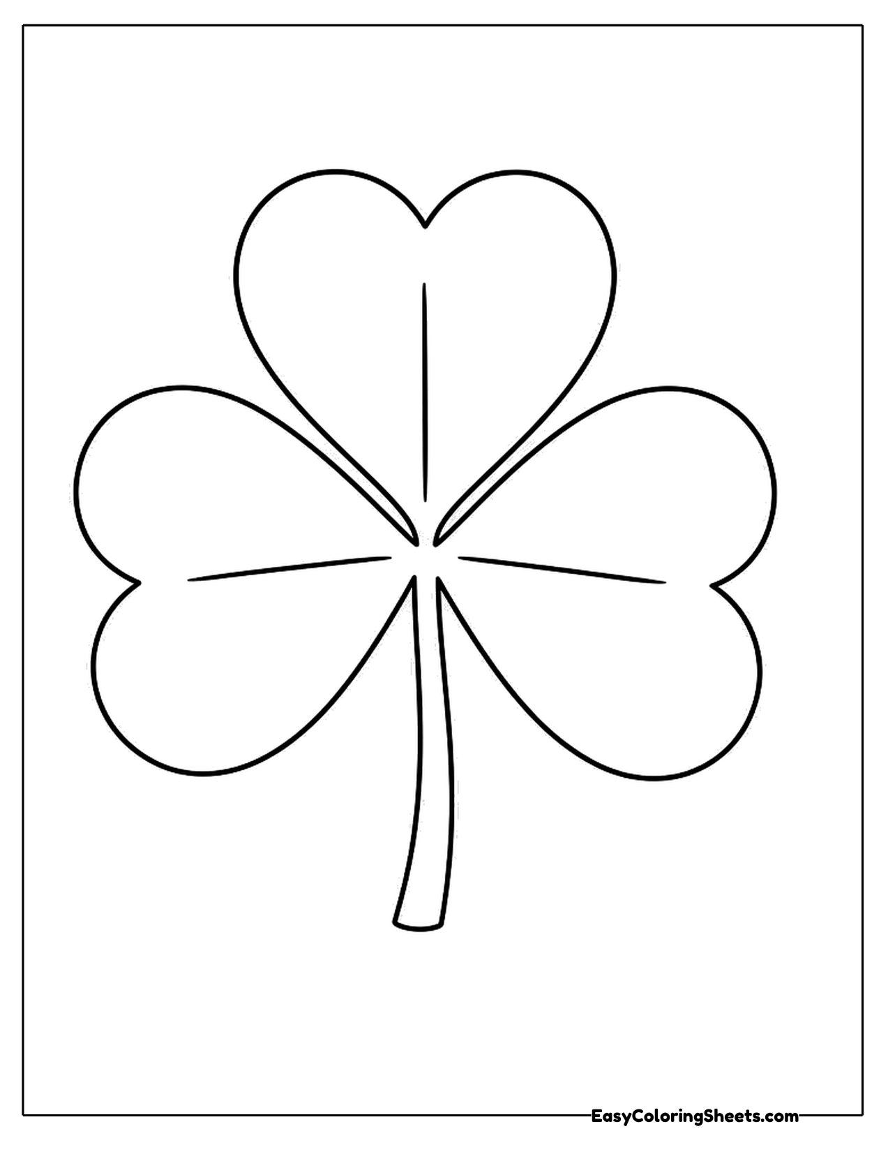 Simple three-leaf shamrock with a curved stem