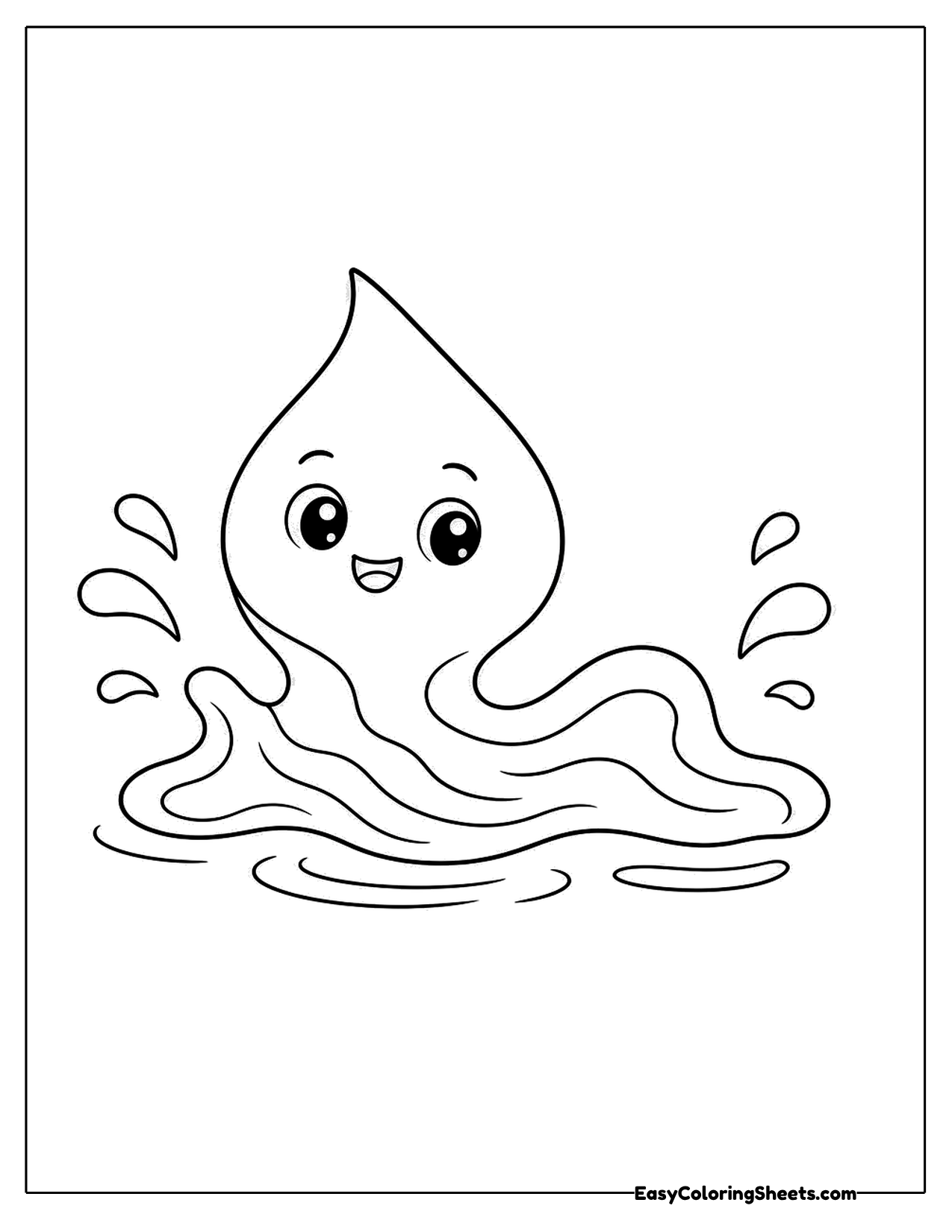 River drop character splashing