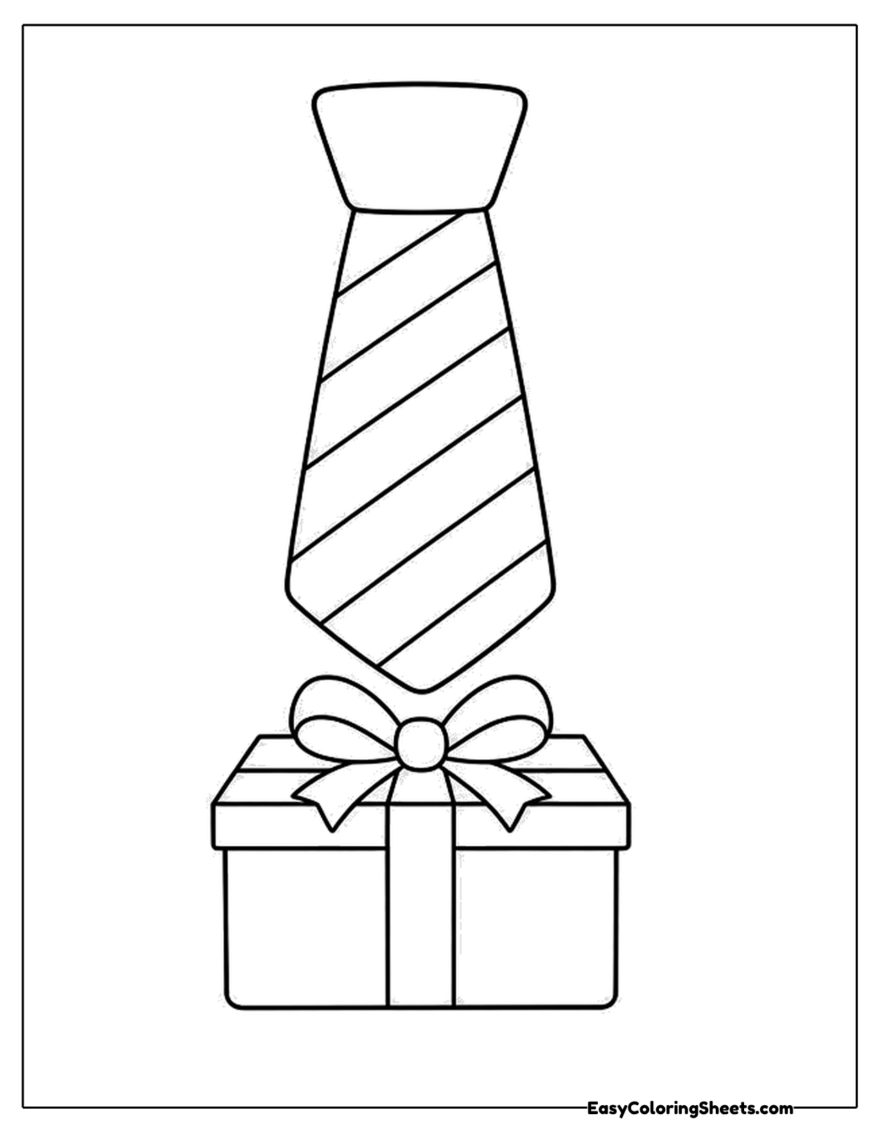 Striped necktie rising from a wrapped gift box