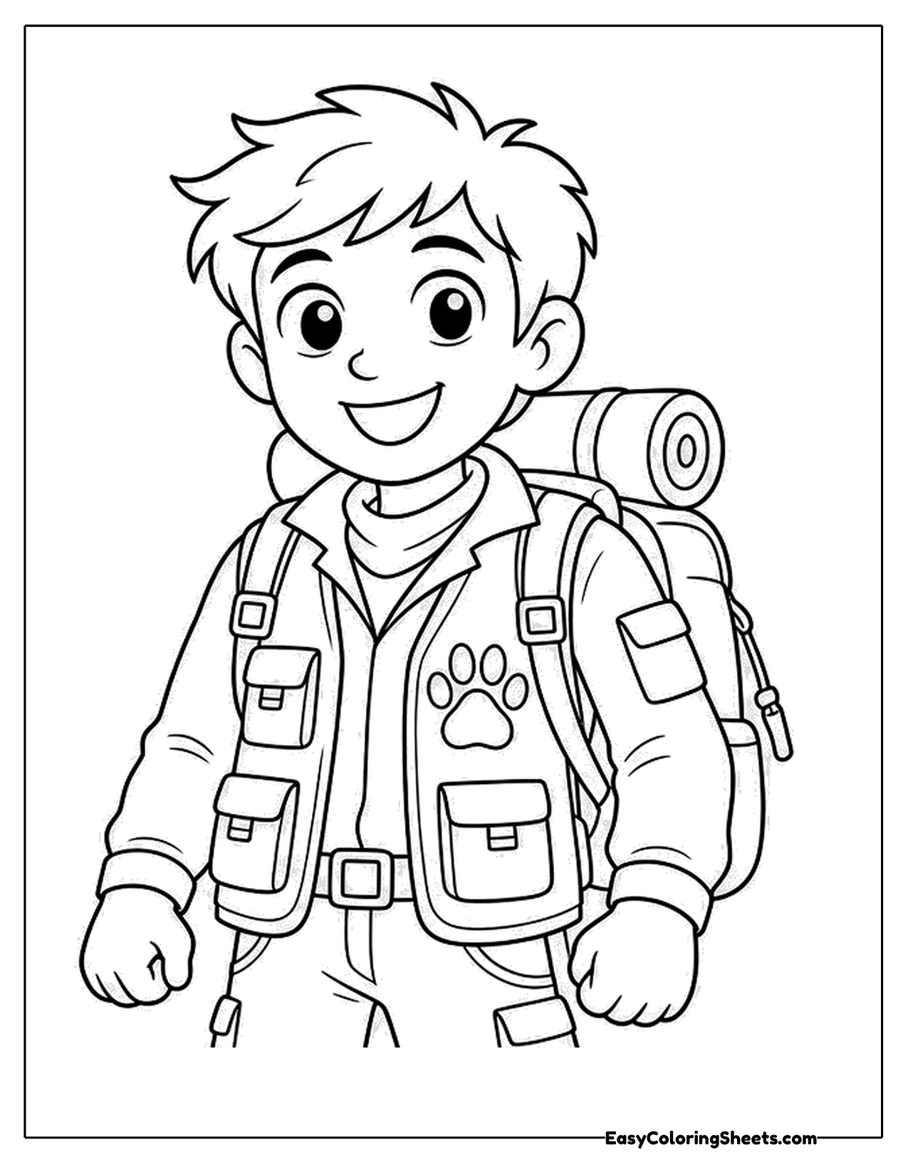 Young explorer with a backpack