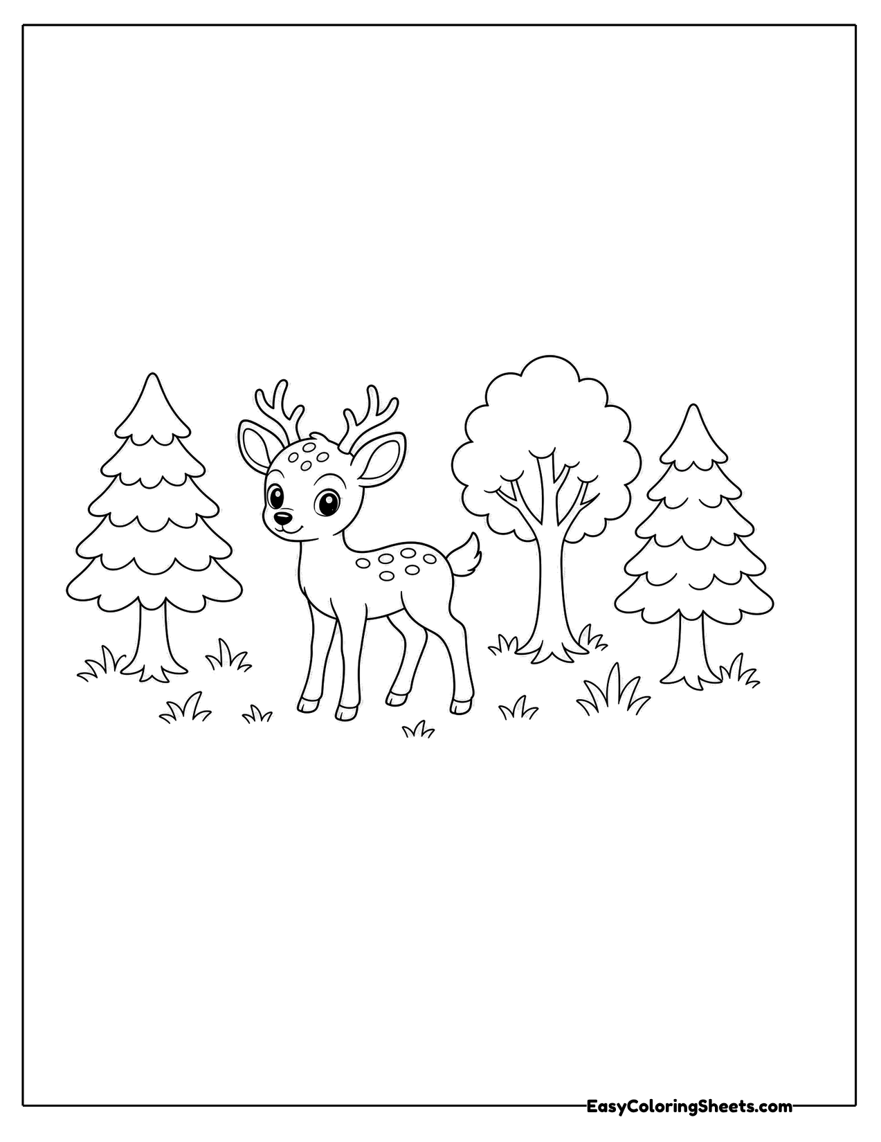 Deer in a forest clearing