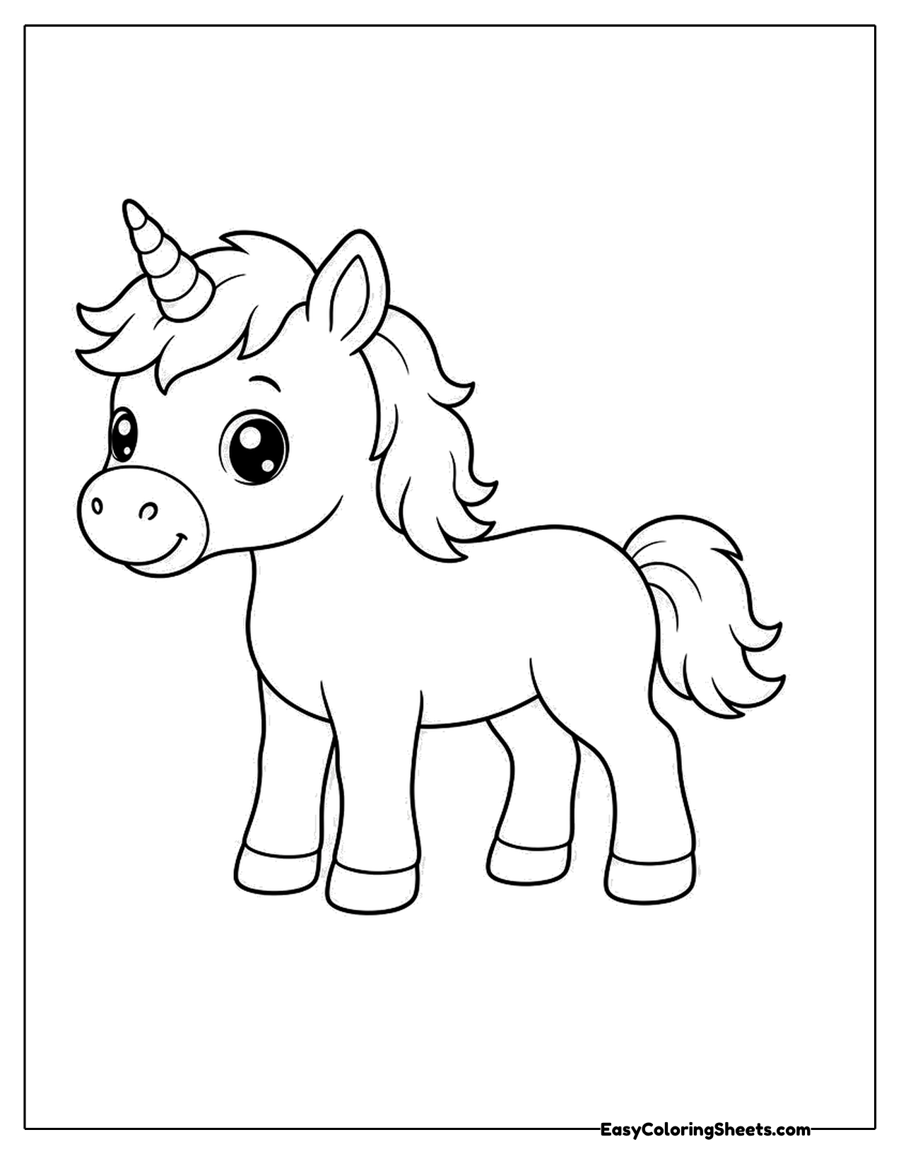 Baby unicorn standing on four legs
