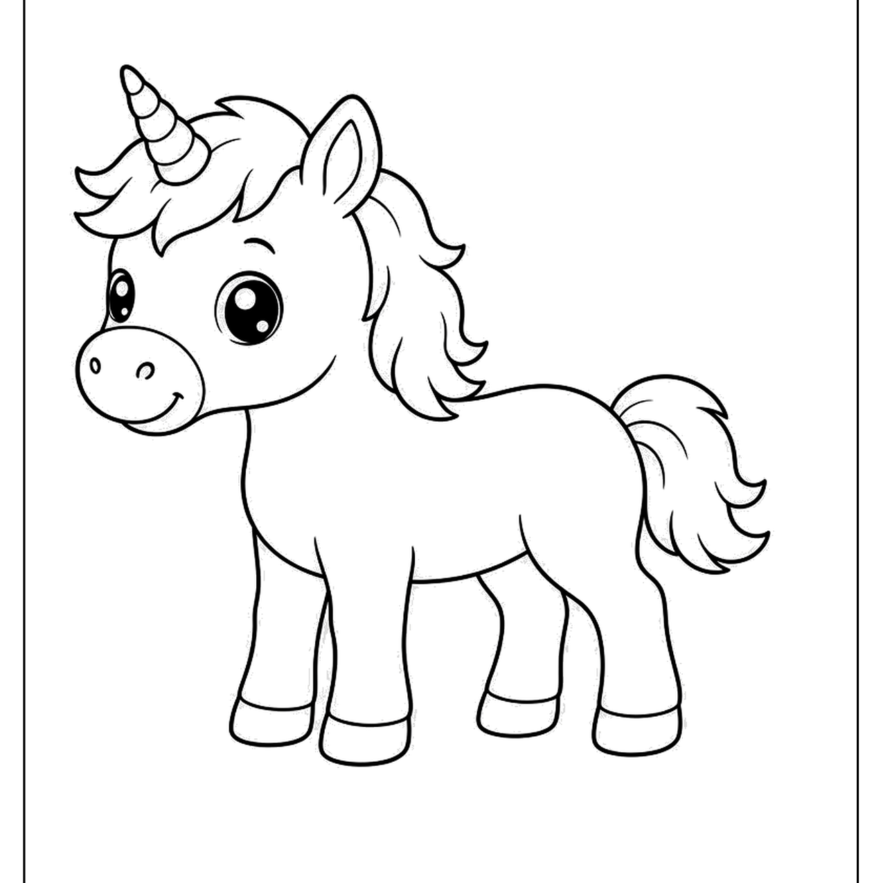 Baby unicorn standing on four legs