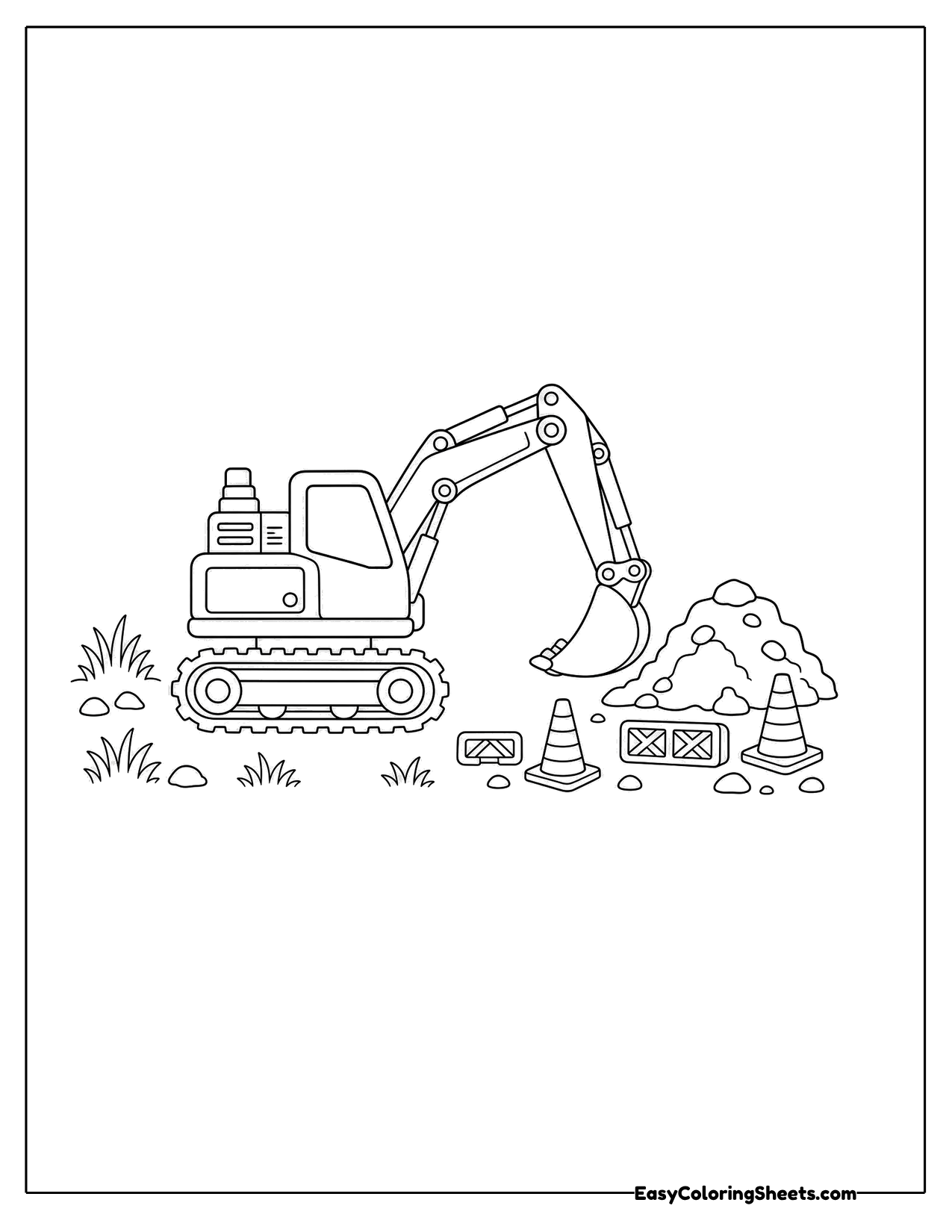 Excavator working at a construction site
