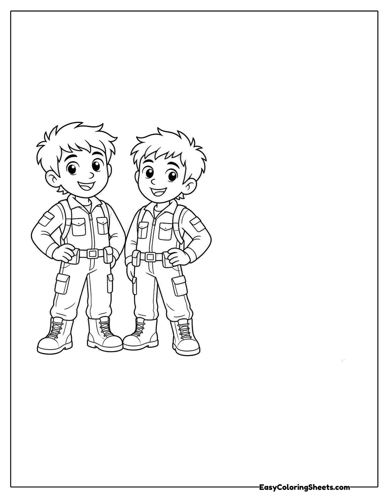 Two explorer brothers standing together