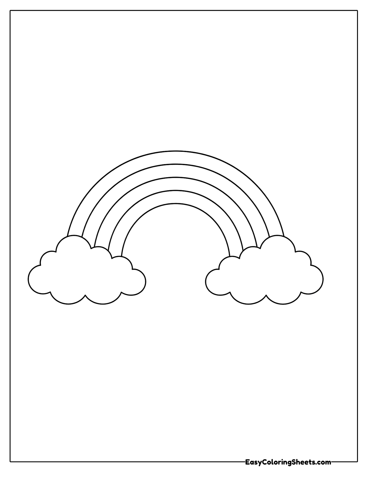 Rainbow with clouds at each end