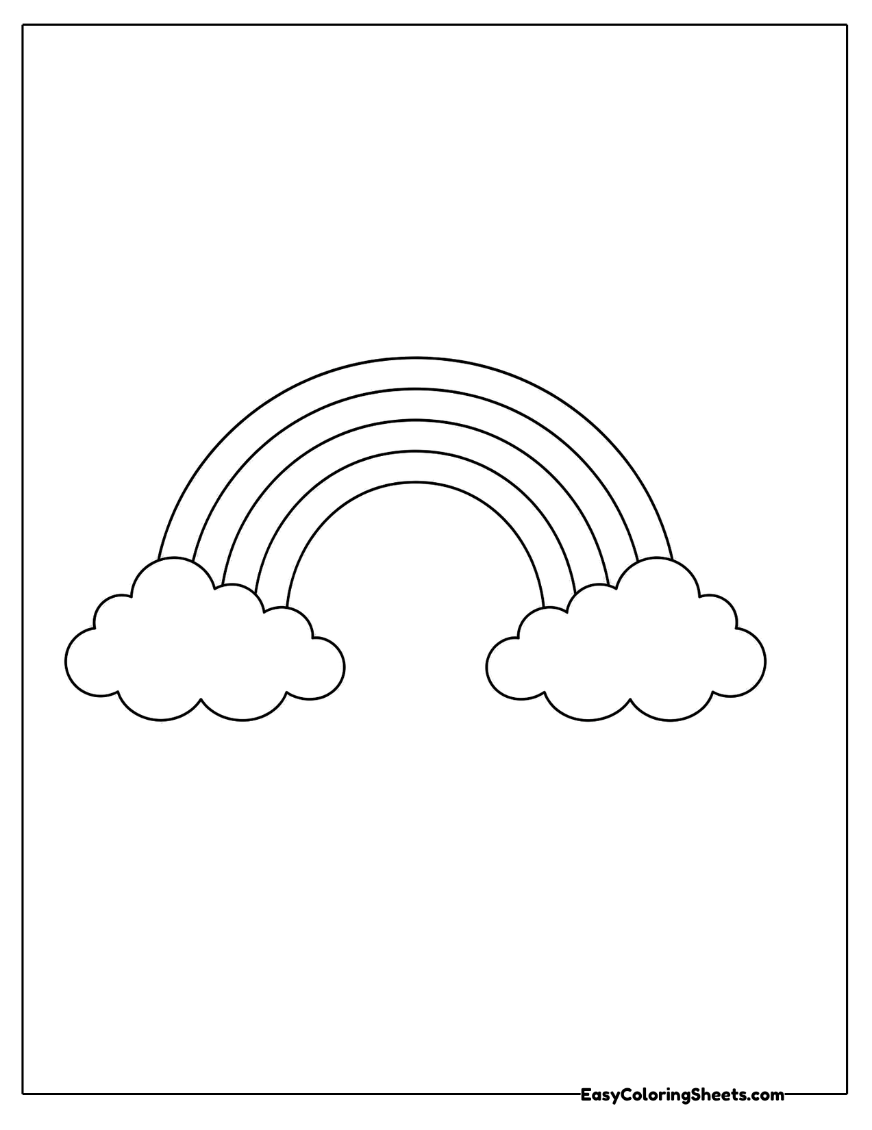 Rainbow with clouds at each end