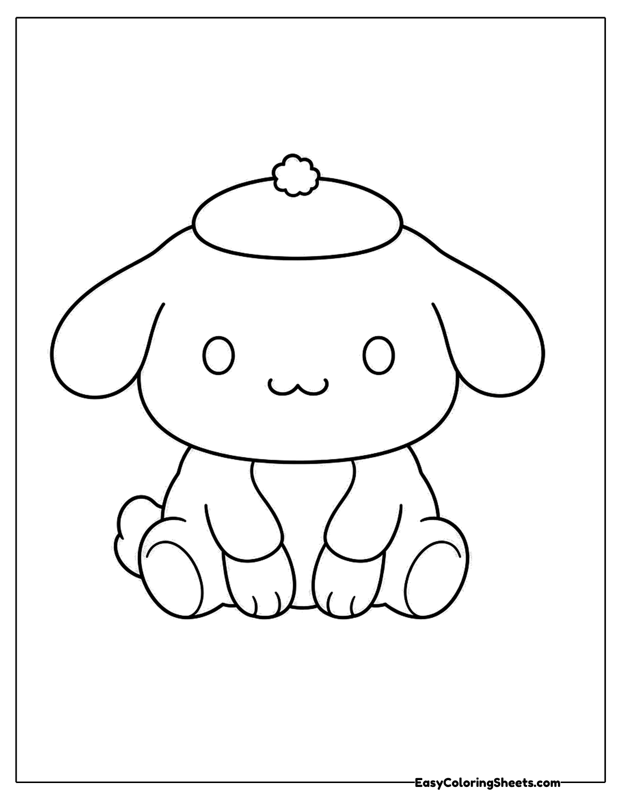Puppy in a beret sitting