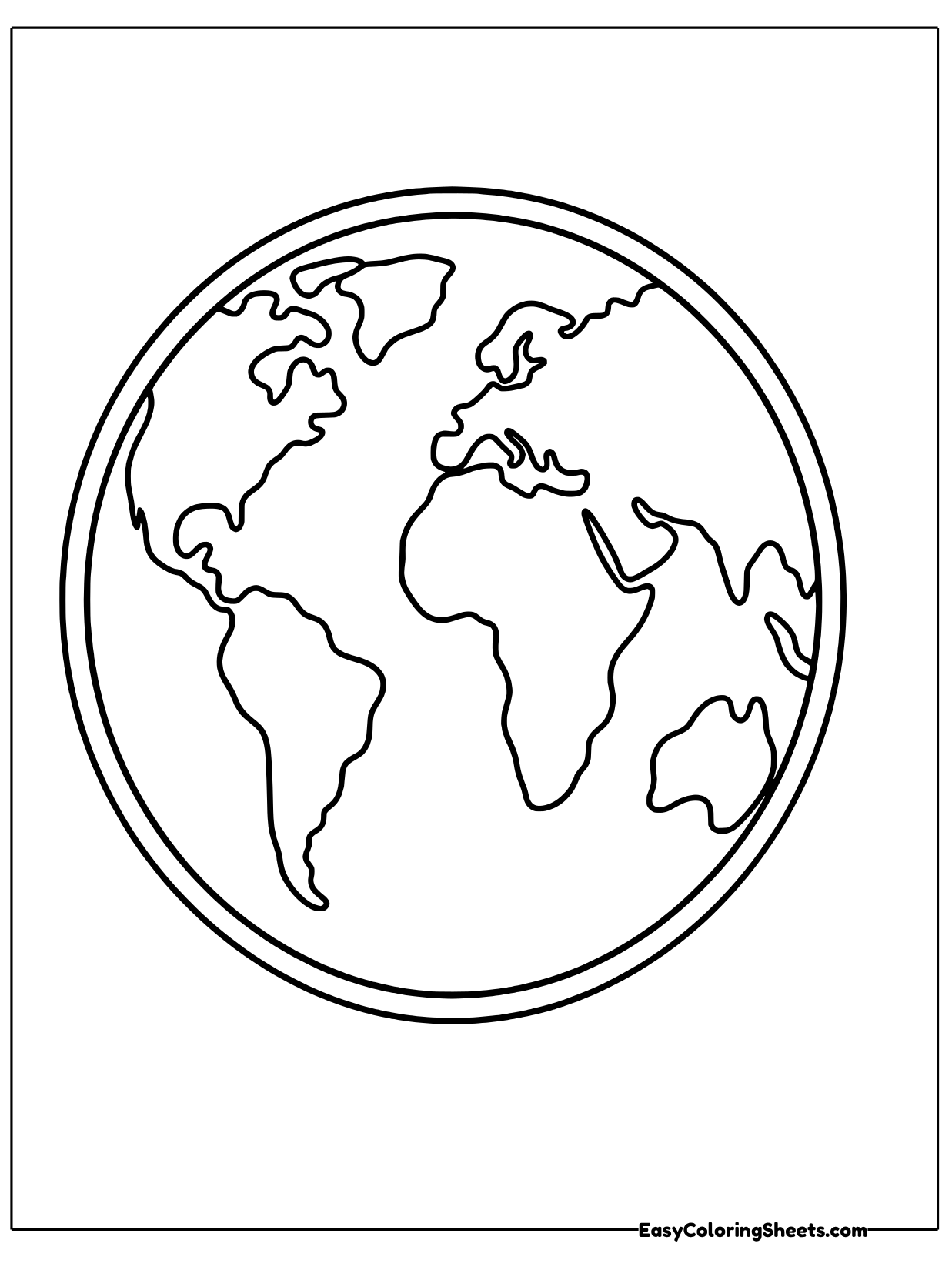 The Earth is drawn with a thin outer ring around it to show its atmosphere.