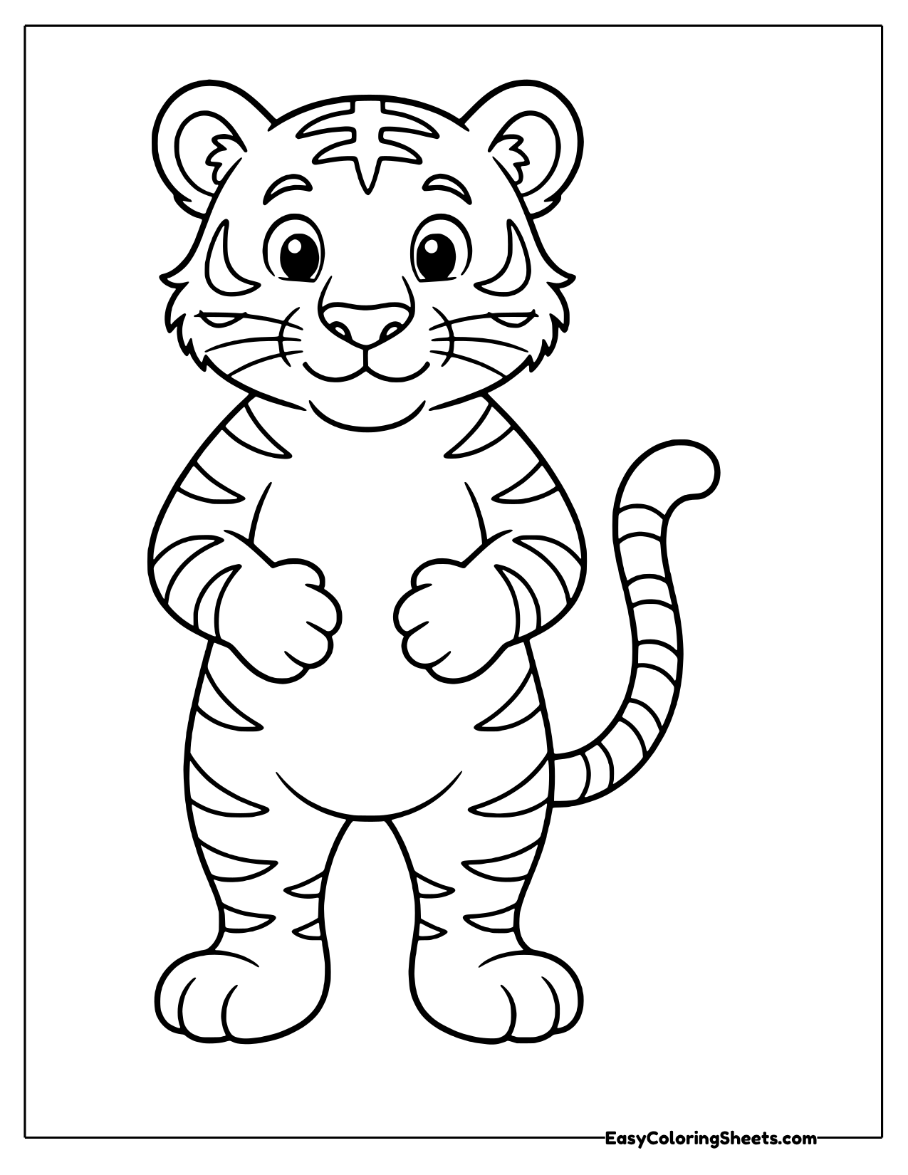 Tiger standing on its hind legs