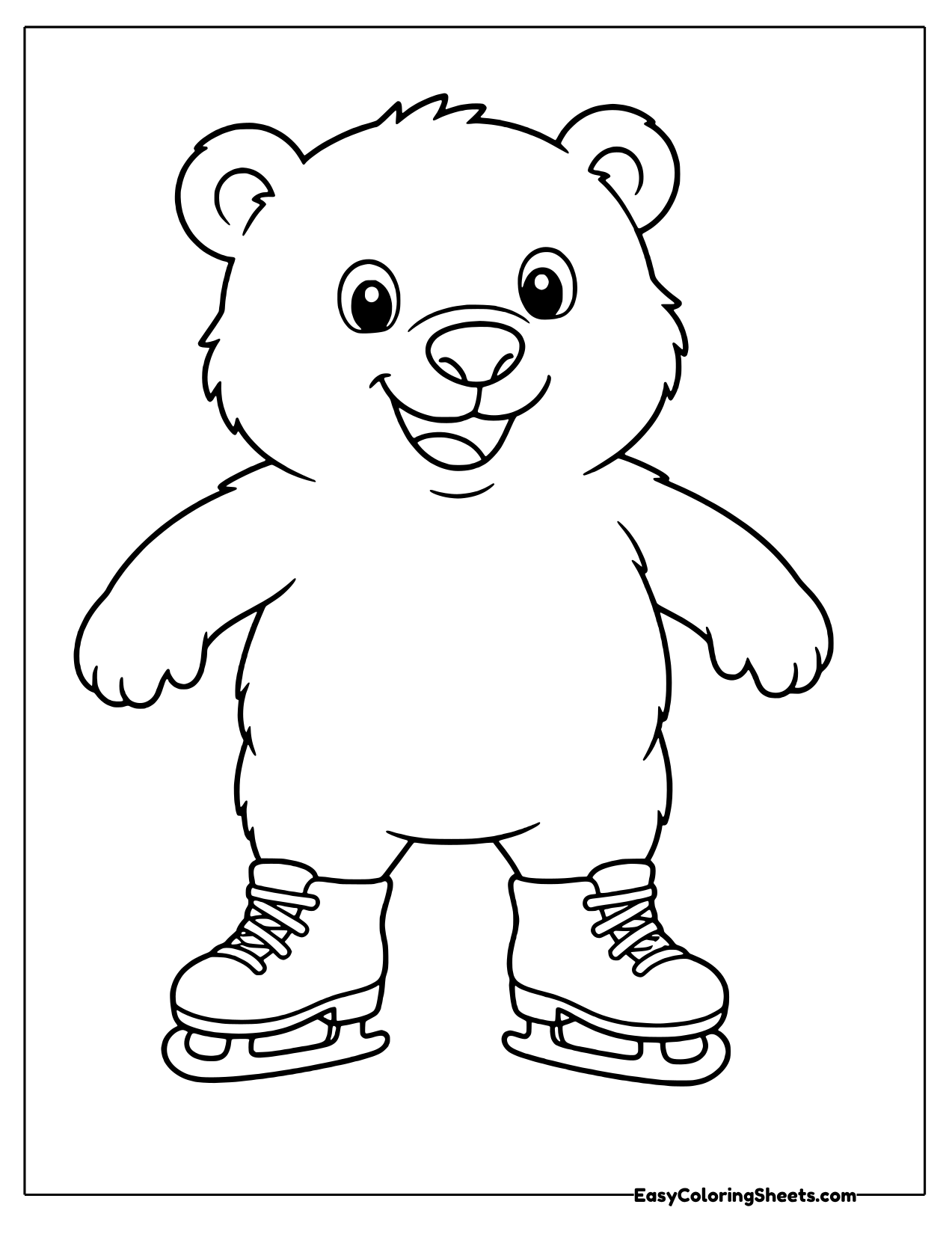 Polar bear wearing ice skates