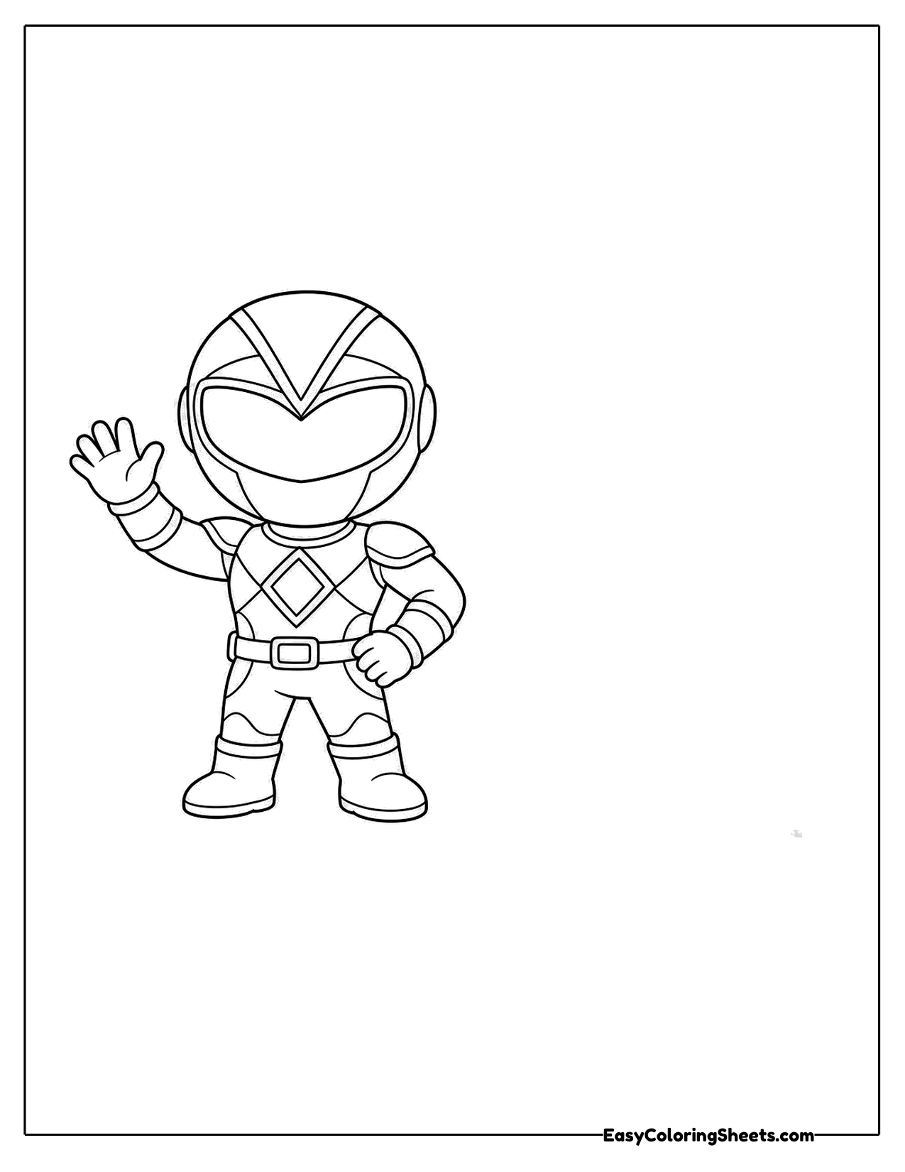 Small armored hero standing